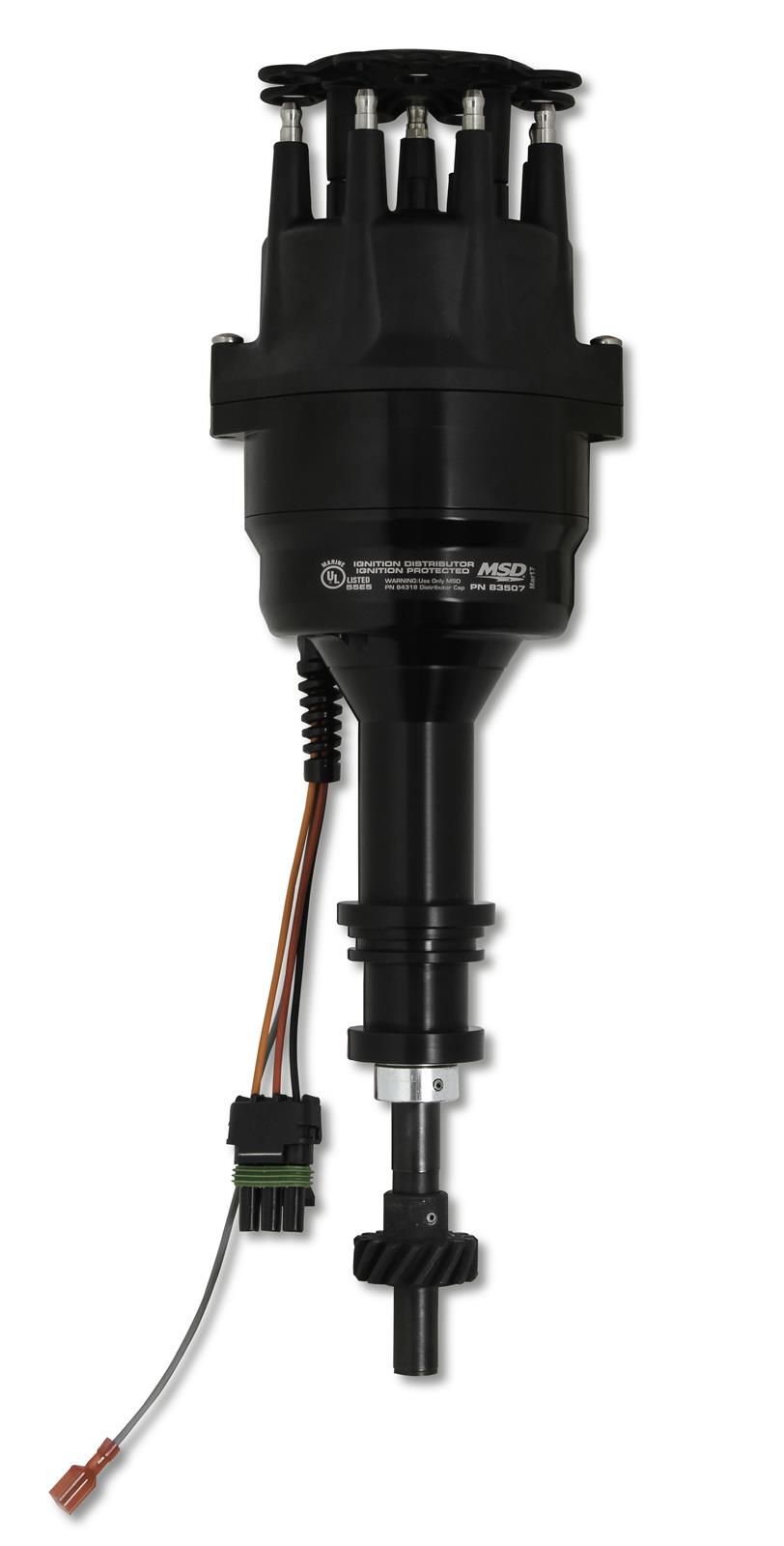 MSD Pro-Billet Ready-to-Run Marine Distributors 83507 Distributors, Ready-To-Run Marine, Magnetic Trigger, Mechanical Advance, Black Cap, Ford, 351 Boss, 351C, 351M, 400, 429, 460, Each thumbnail 7