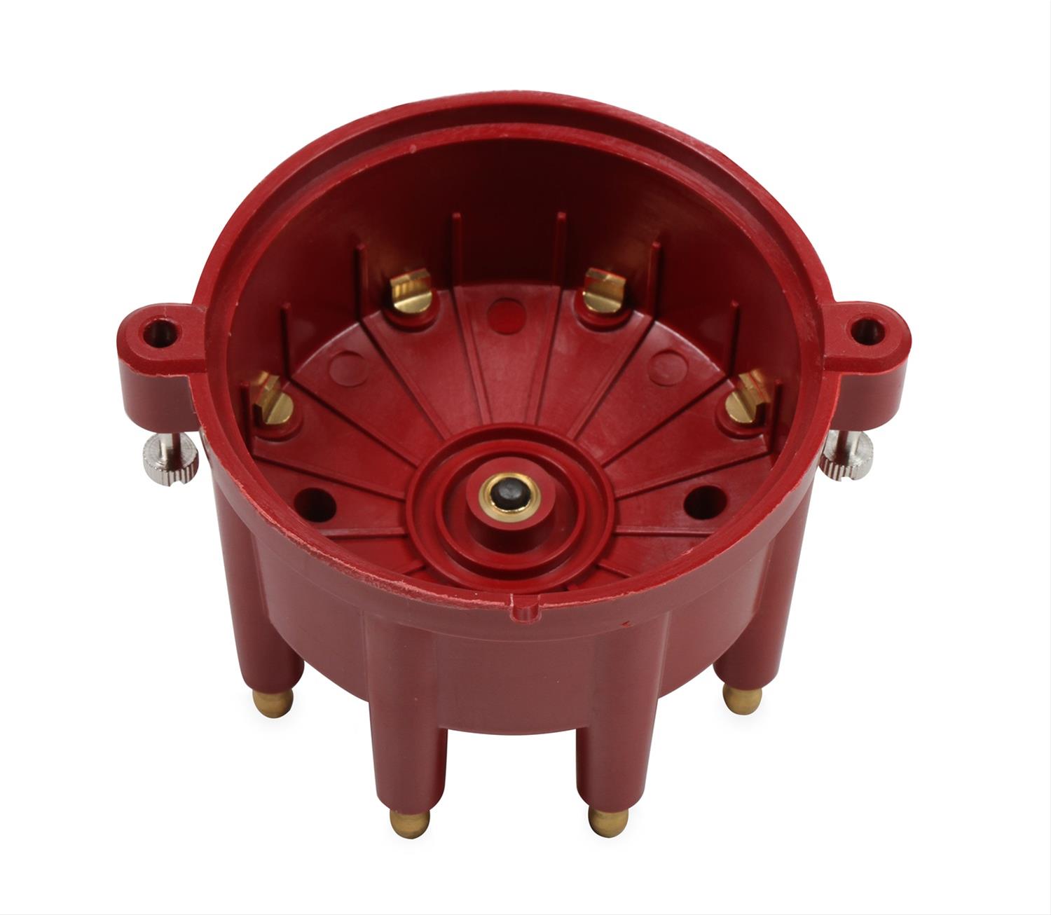 MSD Replacement Distributor Caps 84319 Cap, Red, Male/HEI, Stainless Steel Terminals, Screw Down, Billet, Pro Billet, V8, Each thumbnail 4