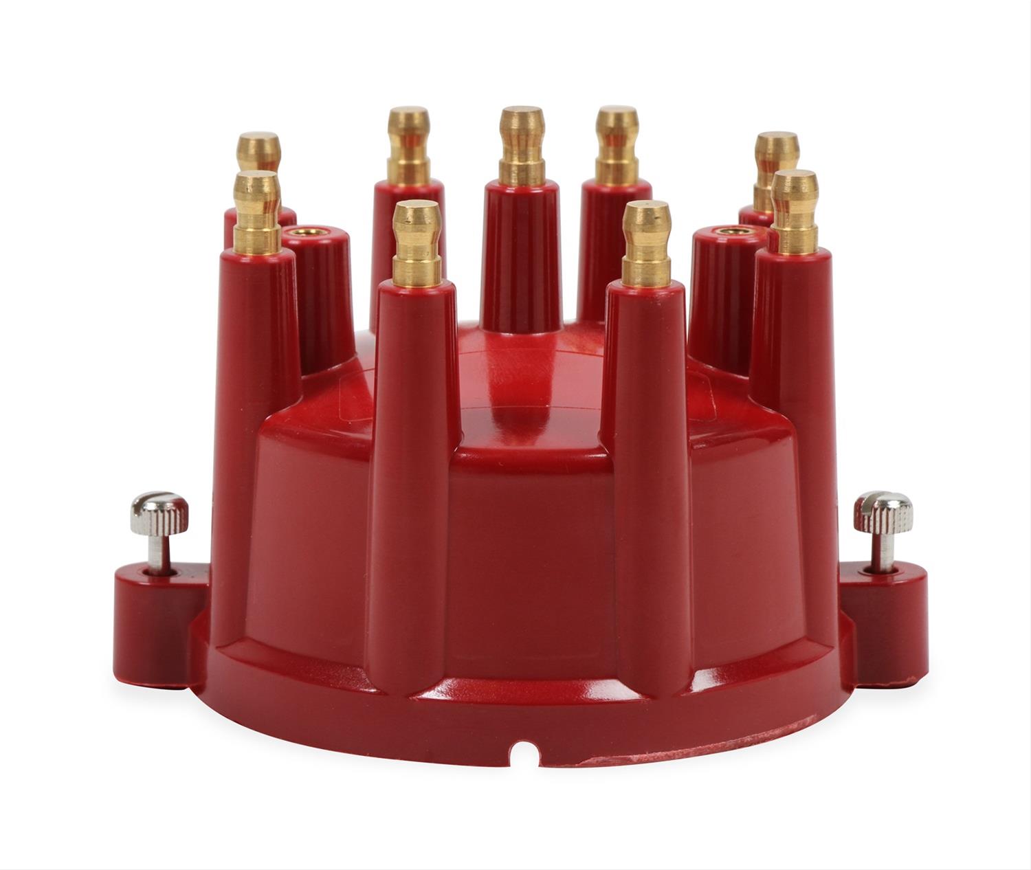 MSD Replacement Distributor Caps 84319 Cap, Red, Male/HEI, Stainless Steel Terminals, Screw Down, Billet, Pro Billet, V8, Each thumbnail 6