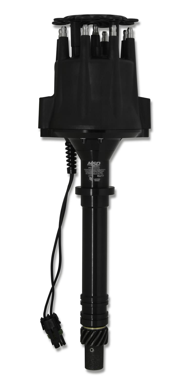 MSD Pro-Billet Marine Distributors 85603 Distributors, Marine, Magnetic Trigger, Male/HEI, Mechanical Advance, Black, UL-approved Distributor, Chevy, V8, Each thumbnail 8