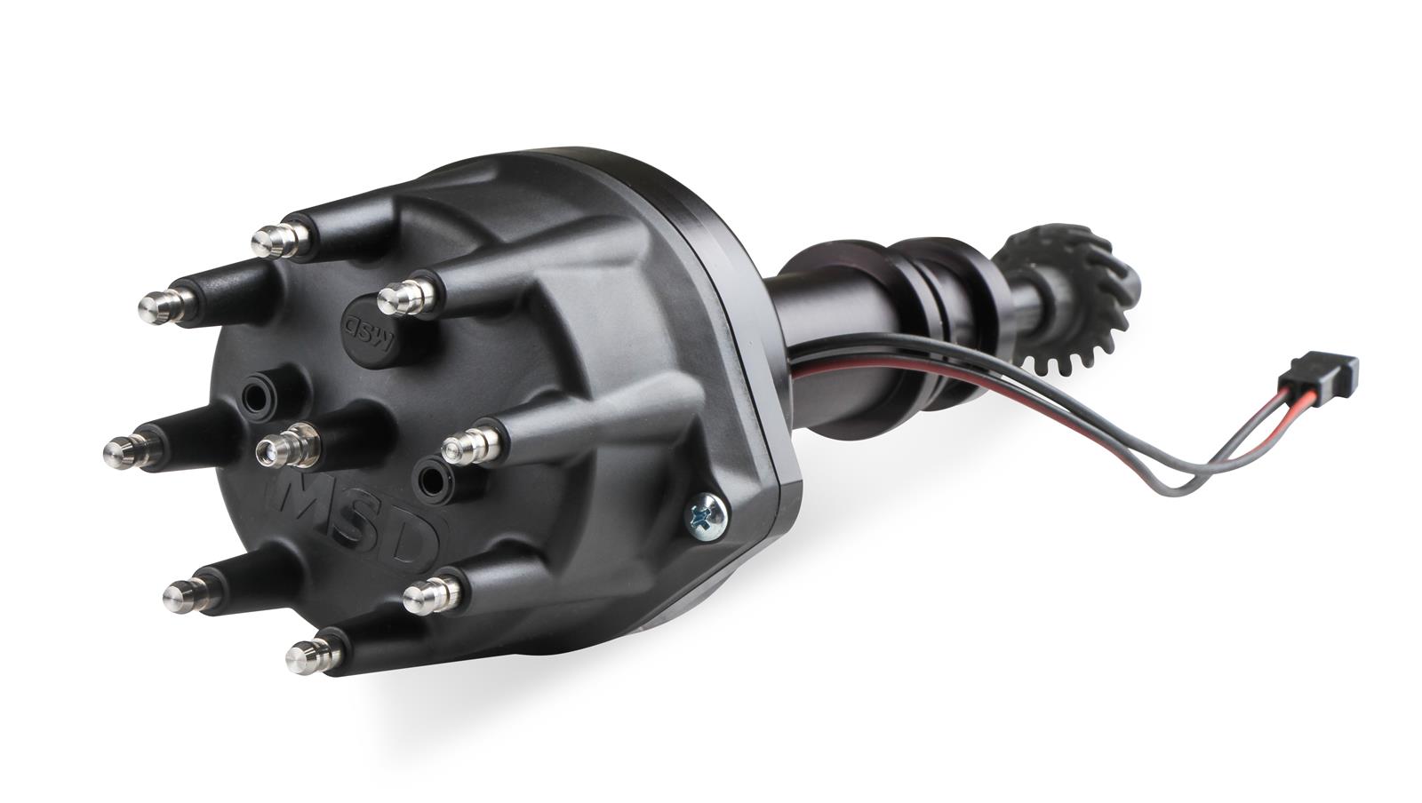 MSD Pro-Billet Distributors 857731 Distributor, Pro-Billet, Magnetic Pickup, Mechanical Advance, Male HEI Small Cap, Billet Aluminum, Black Anodized Body, Black Cap, Ford, V8, Each thumbnail 7