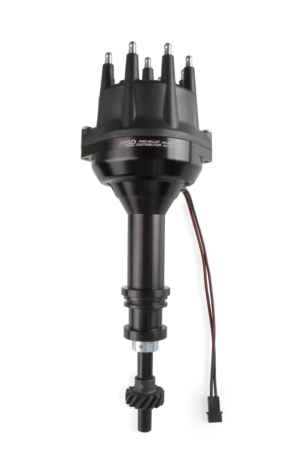 MSD Pro-Billet Distributors 857731 Distributor, Pro-Billet, Magnetic Pickup, Mechanical Advance, Male HEI Small Cap, Billet Aluminum, Black Anodized Body, Black Cap, Ford, V8, Each thumbnail 8