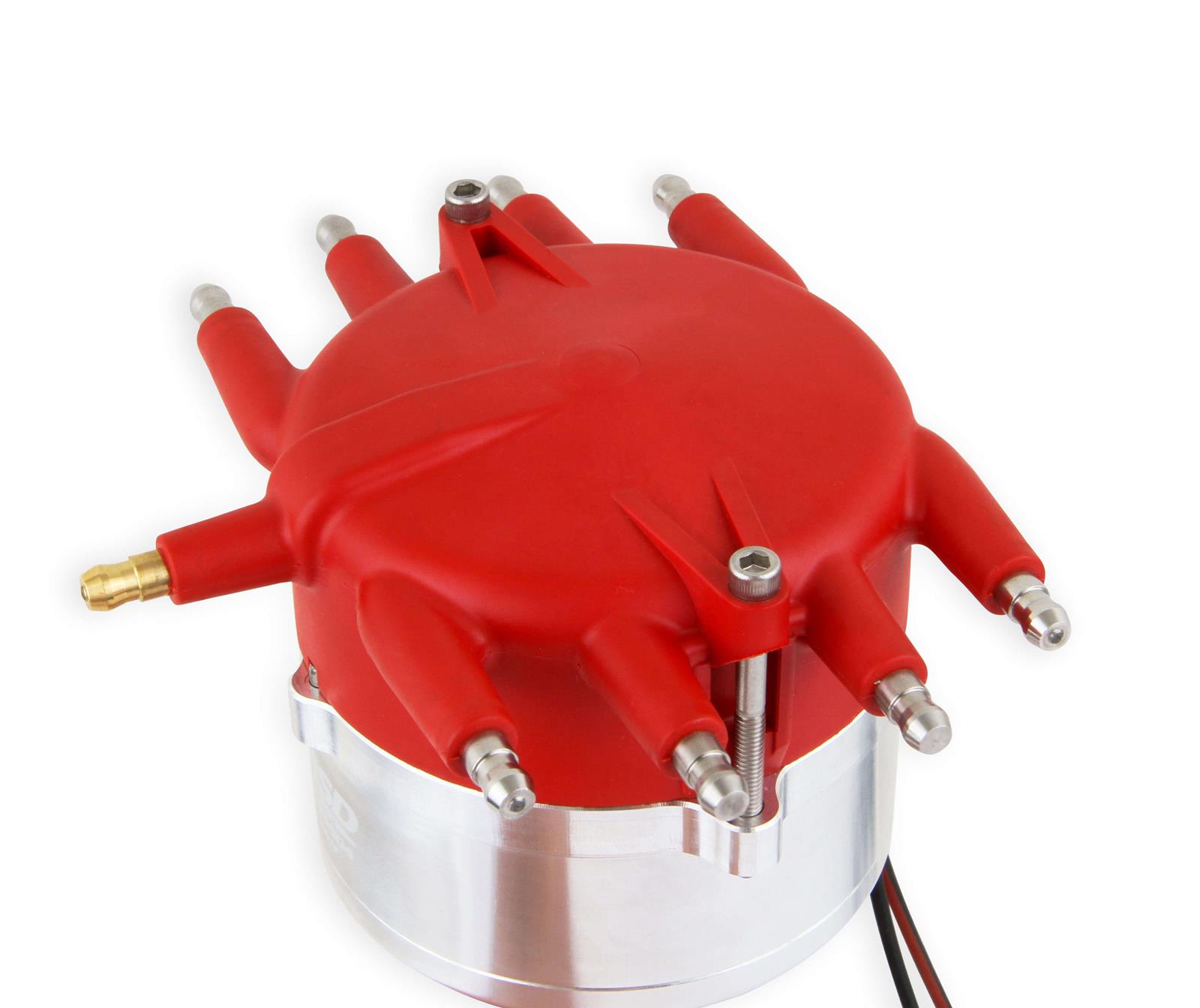 MSD Pro-Billet Flat-Top Distributors 85804 Distributors, Flat-Top, Magnetic, Male/HEI, Mechanical Advance, Steel Gear, Red Cap, Ford, 351C, 429, 460, Each