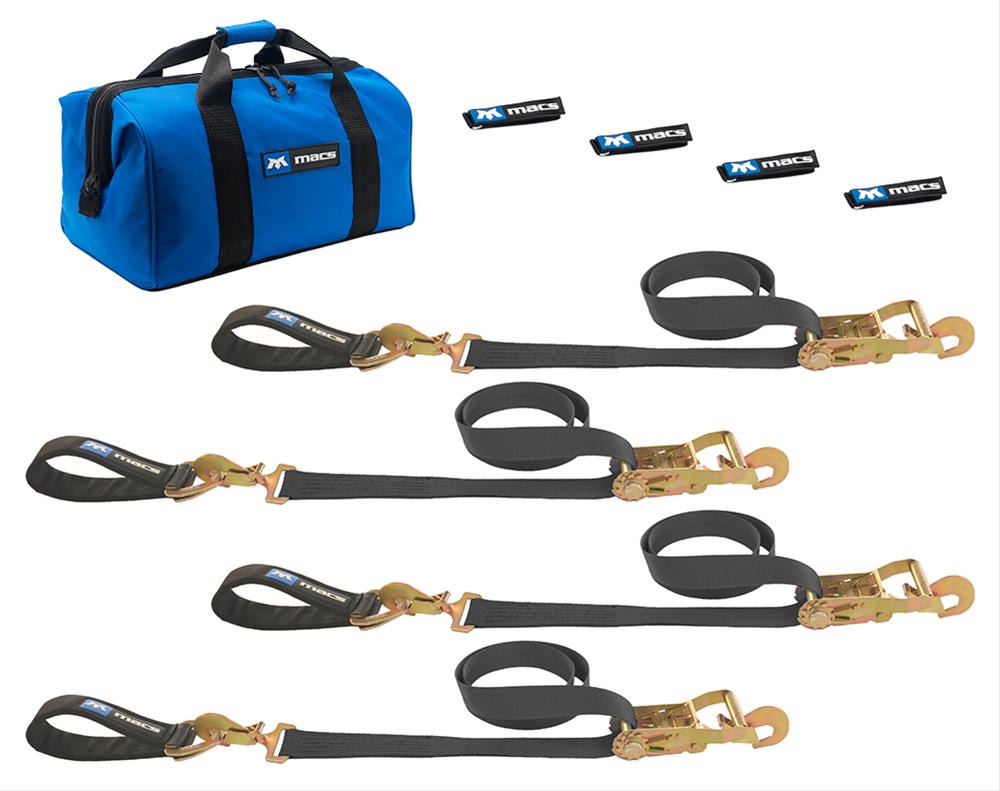 Macs Tie-Downs 511108 Black Super Pack with 8 x 2 Combination Axle Straps