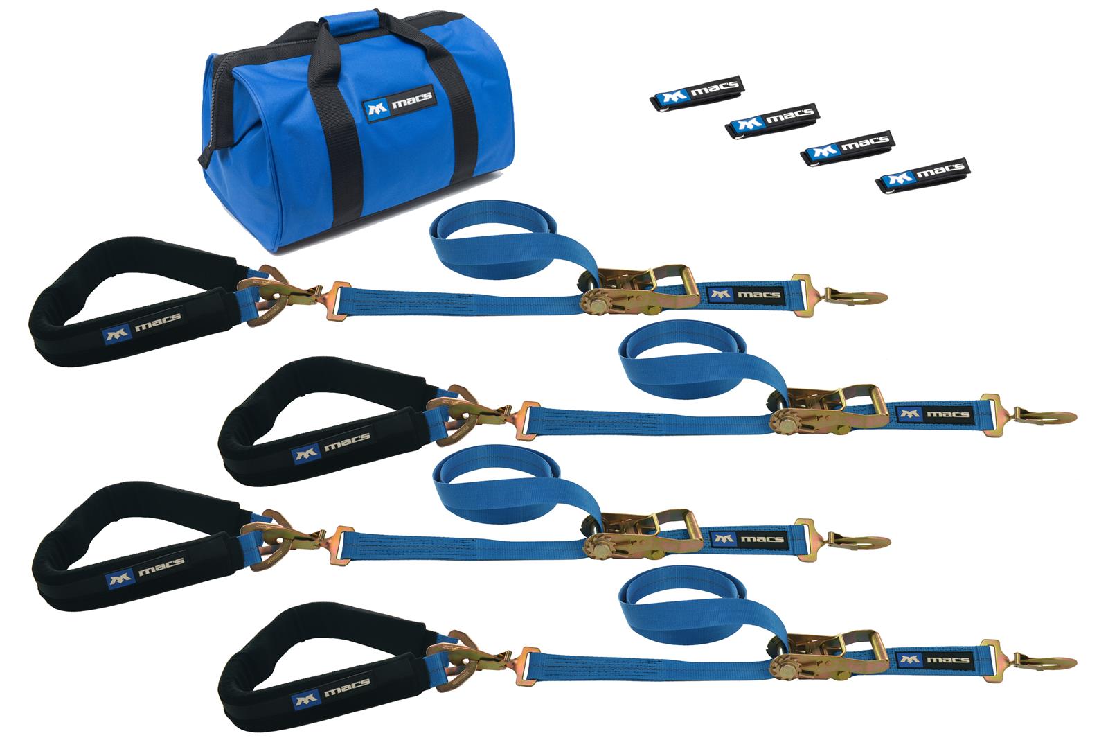 Macs Tie-Downs 511108 Black Super Pack with 8 x 2 Combination Axle Straps
