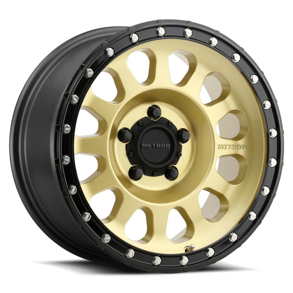Method Race Wheels MR315 Gold-Black Lip Wheel with Aluminum (20 x 9. inches /6 x 5 mm, 0 mm Offset)