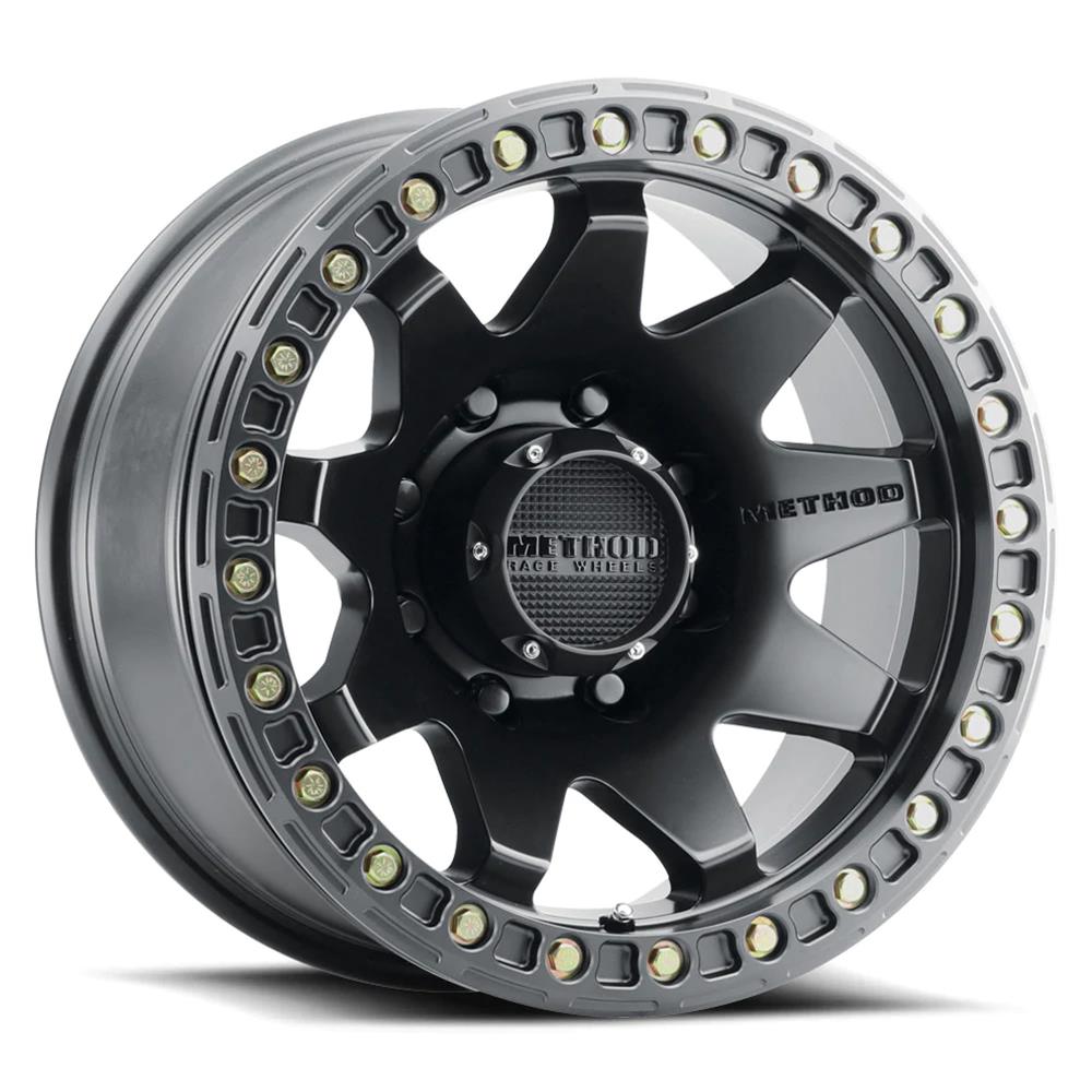Method Race Wheels MR108 Beadlock Matte Black 17x9 Wheel, Beadlock, Aluminum, Black, 17 in. x 9.00 in., 8 x 6.5 in. Bolt Circle, 3.500 in. Backspace, Each thumbnail 2