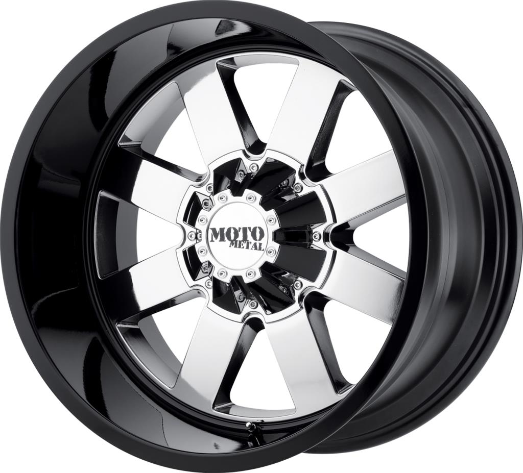 Moto Metal MO96221268944N Moto Metal Series MO962 PVD Chrome Wheels with  Gloss Black Lip | Summit Racing