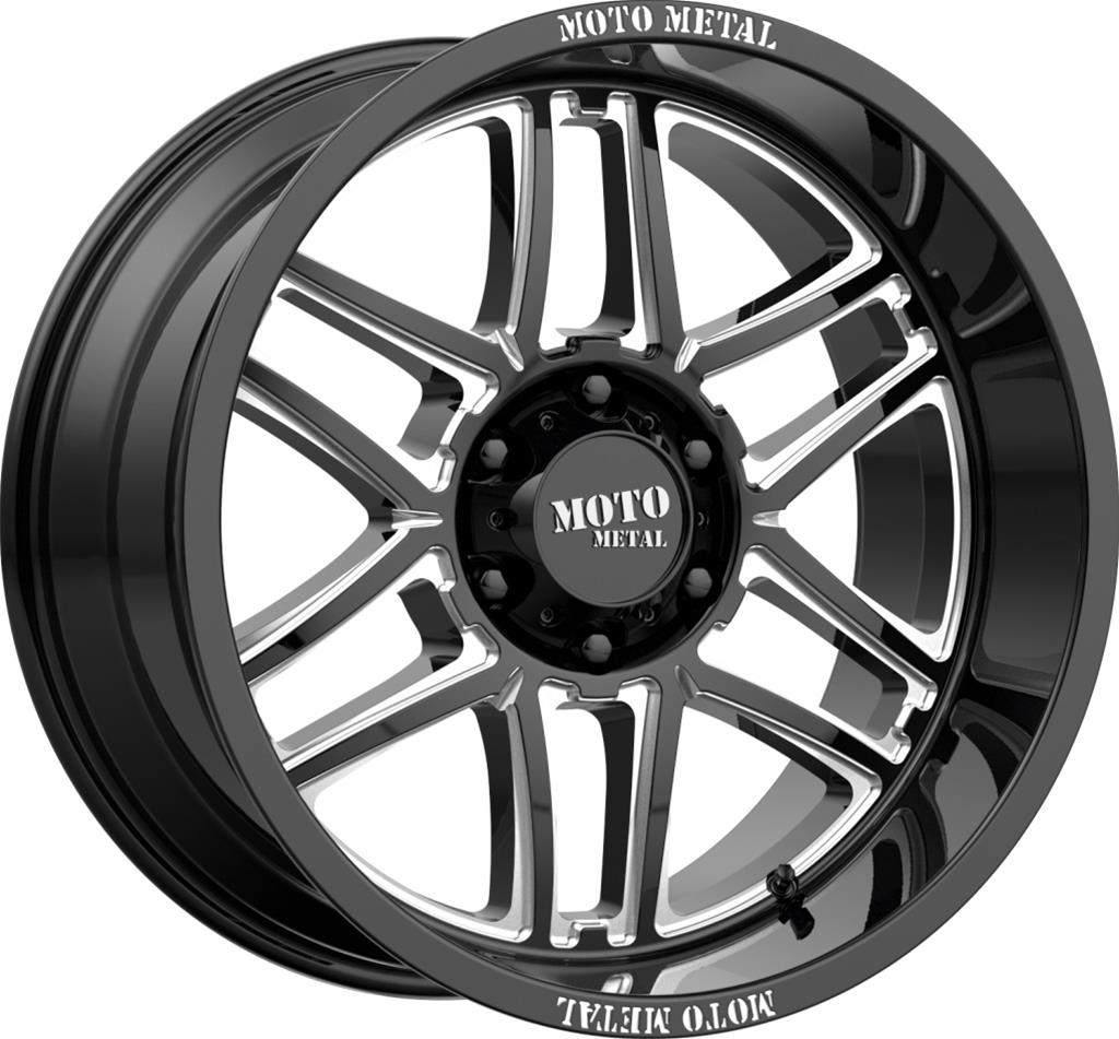 Moto Metal MO99229068318 Moto Metal Series MO992 Folsom Gloss Black Milled  Wheels | Summit Racing
