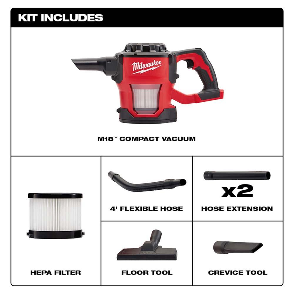 Milwaukee Tool 088220 Milwaukee M18 Compact Vacuum Cleaners Summit