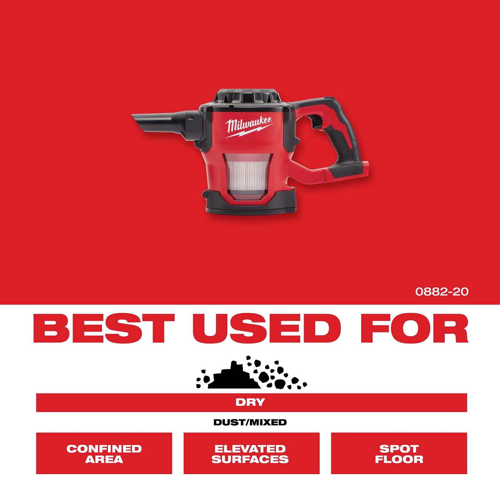 Milwaukee Tool 088220 Milwaukee M18 Compact Vacuum Cleaners Summit