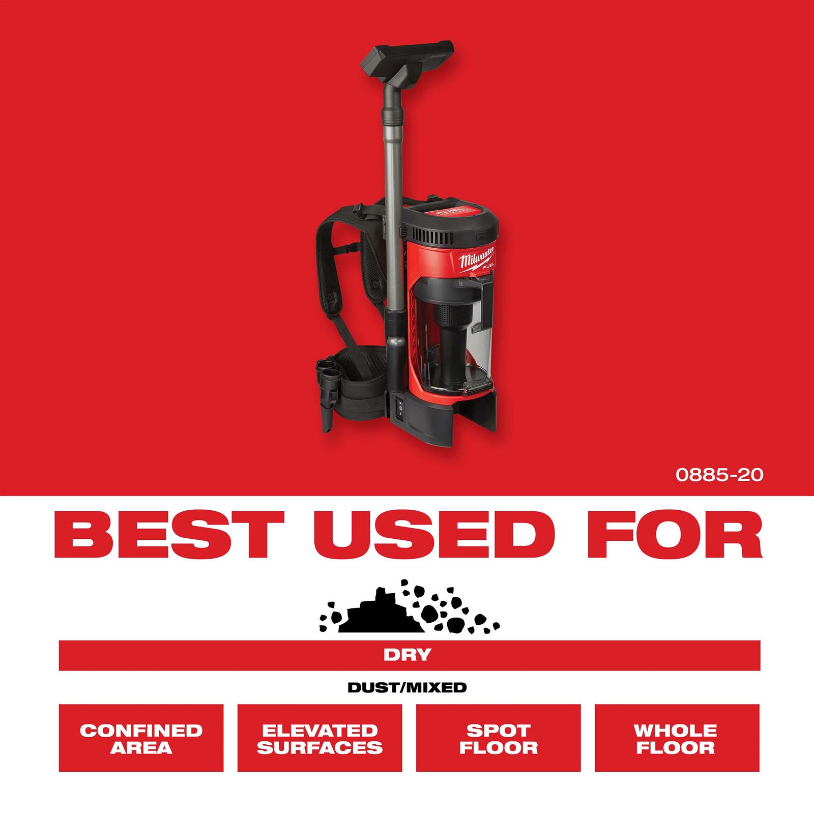 gaotianmayuka183 Milwaukee Tool 0885-20 Milwaukee M18 FUEL 3-in-1 Backpack Vacuum