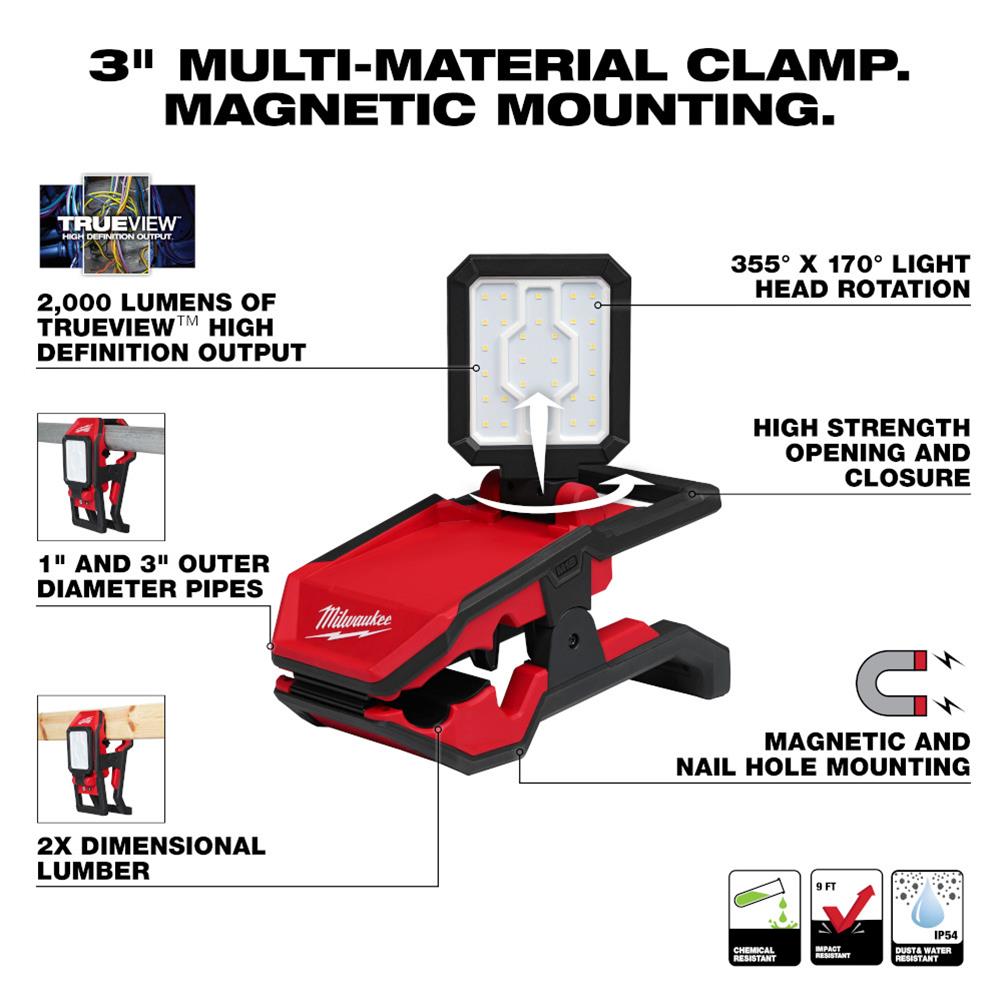Milwaukee Tool 2358-20 Milwaukee M18 ROVER Clamping Floodlights
