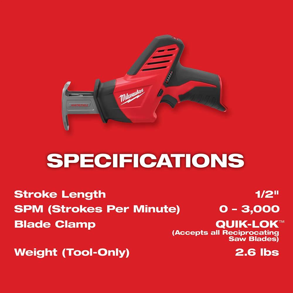 Milwaukee Tool 2420-21 Milwaukee M12 HACKZALL Reciprocating Saws