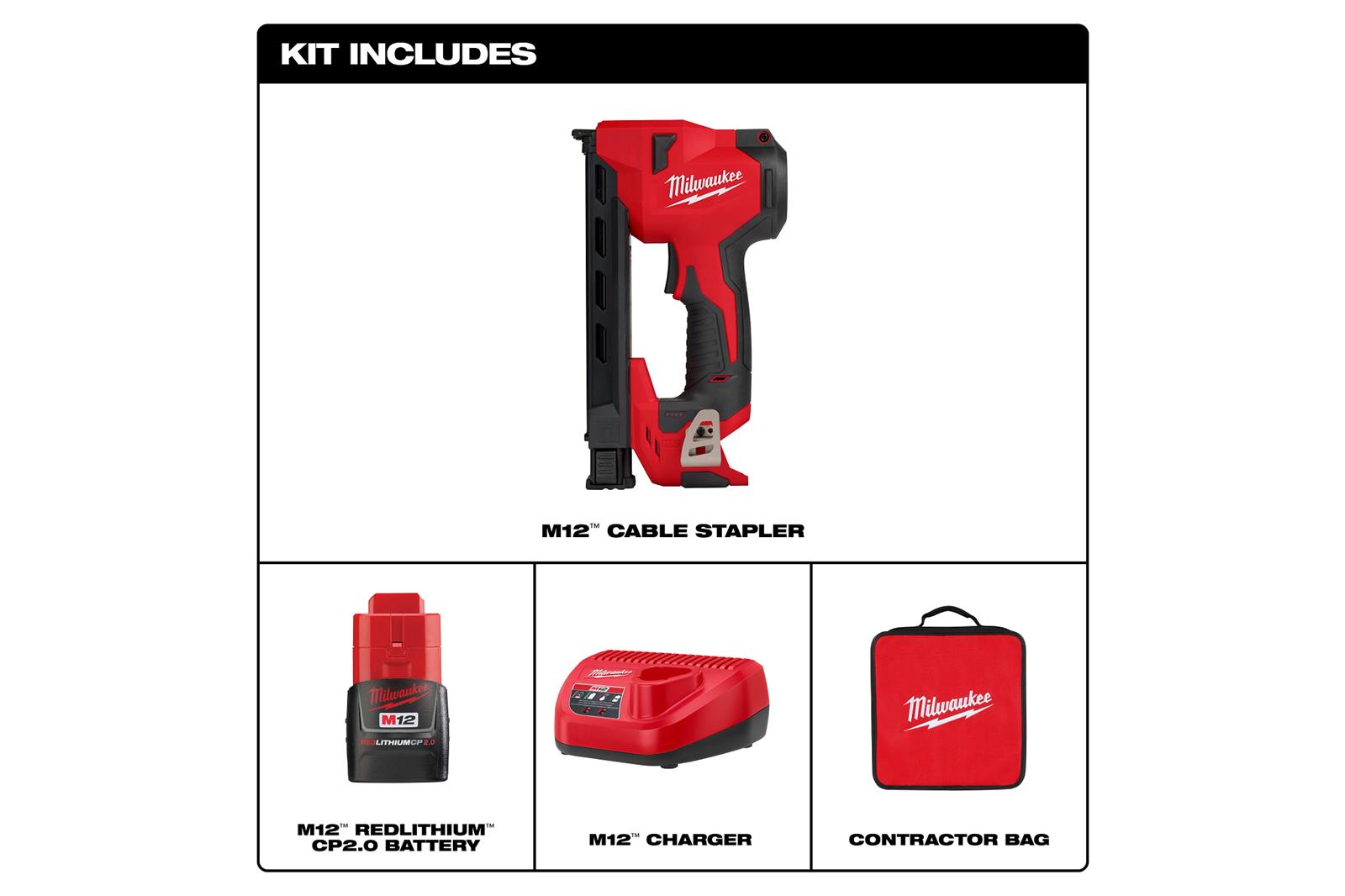 Milwaukee Tool 244821 Milwaukee M12 Cable Stapler Kits Summit Racing