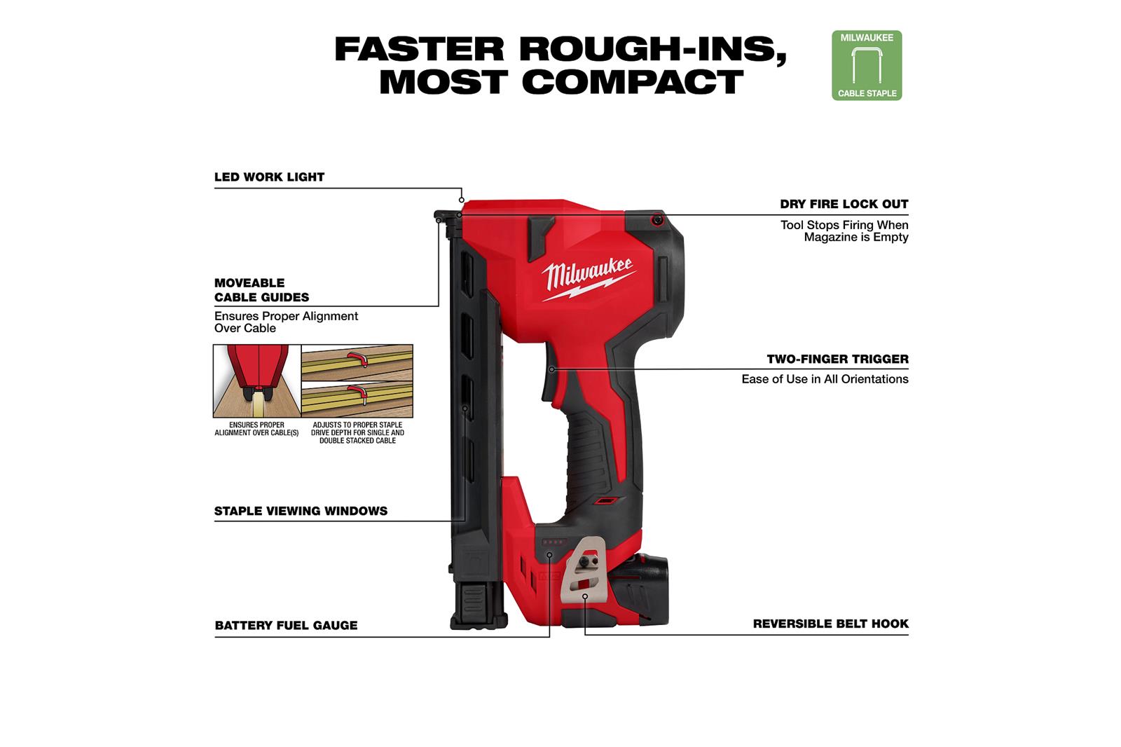 Milwaukee Tool 244821 Milwaukee M12 Cable Stapler Kits Summit Racing