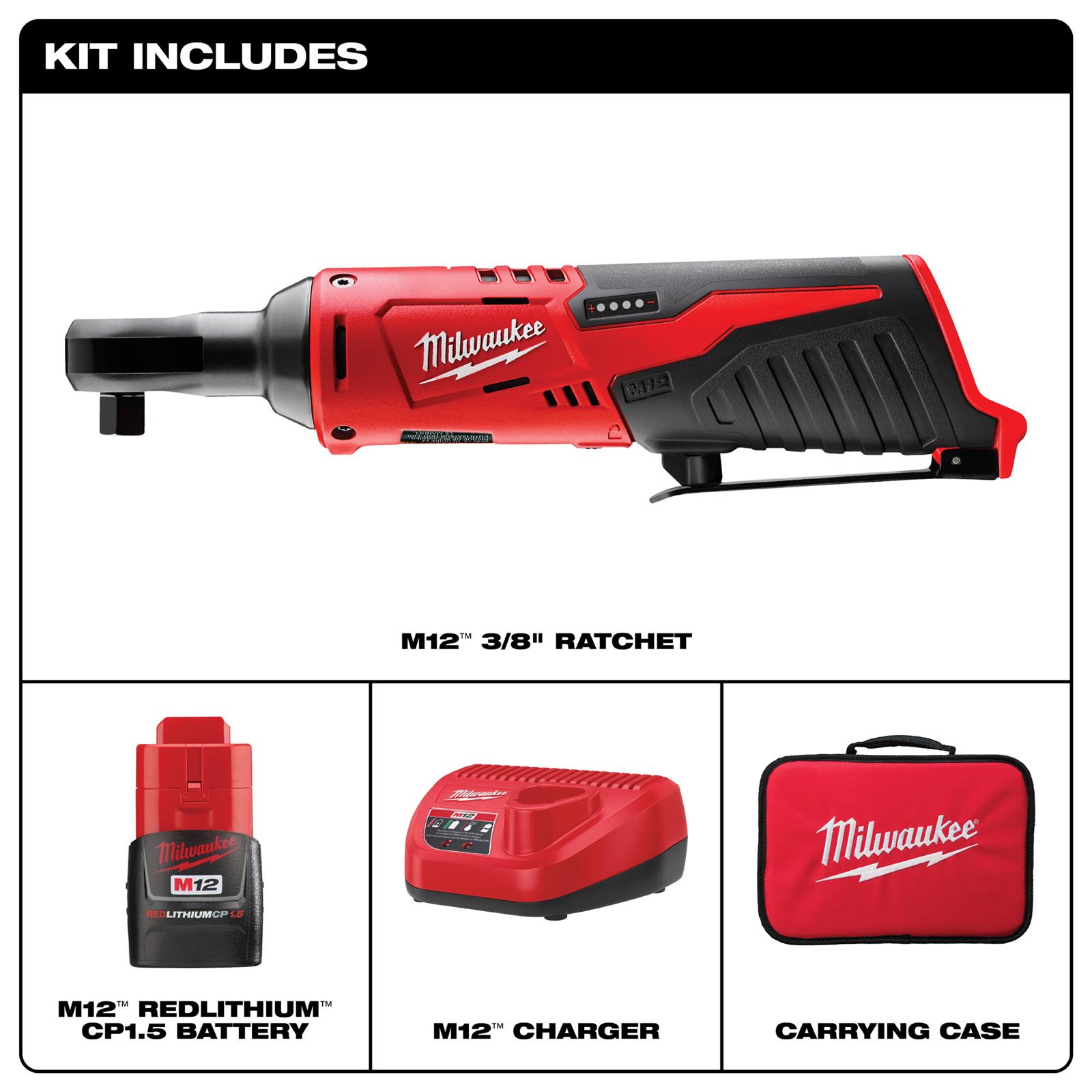 Milwaukee Tool 2457-21 Milwaukee M12 Cordless 3/8 in. Ratchets | Summit ...