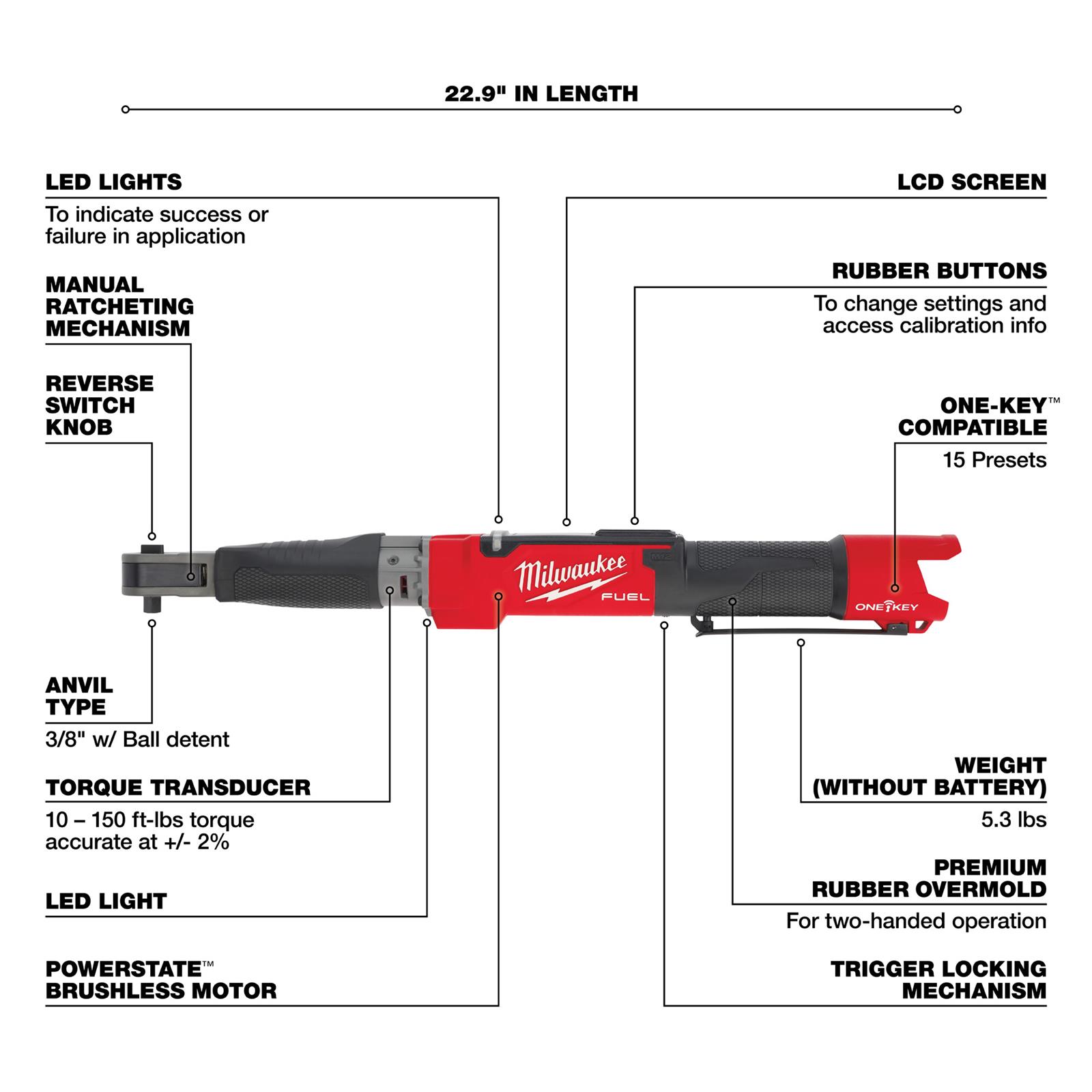 Milwaukee Tool 246520 Milwaukee M12 FUEL 3/8 in. Digital Torque