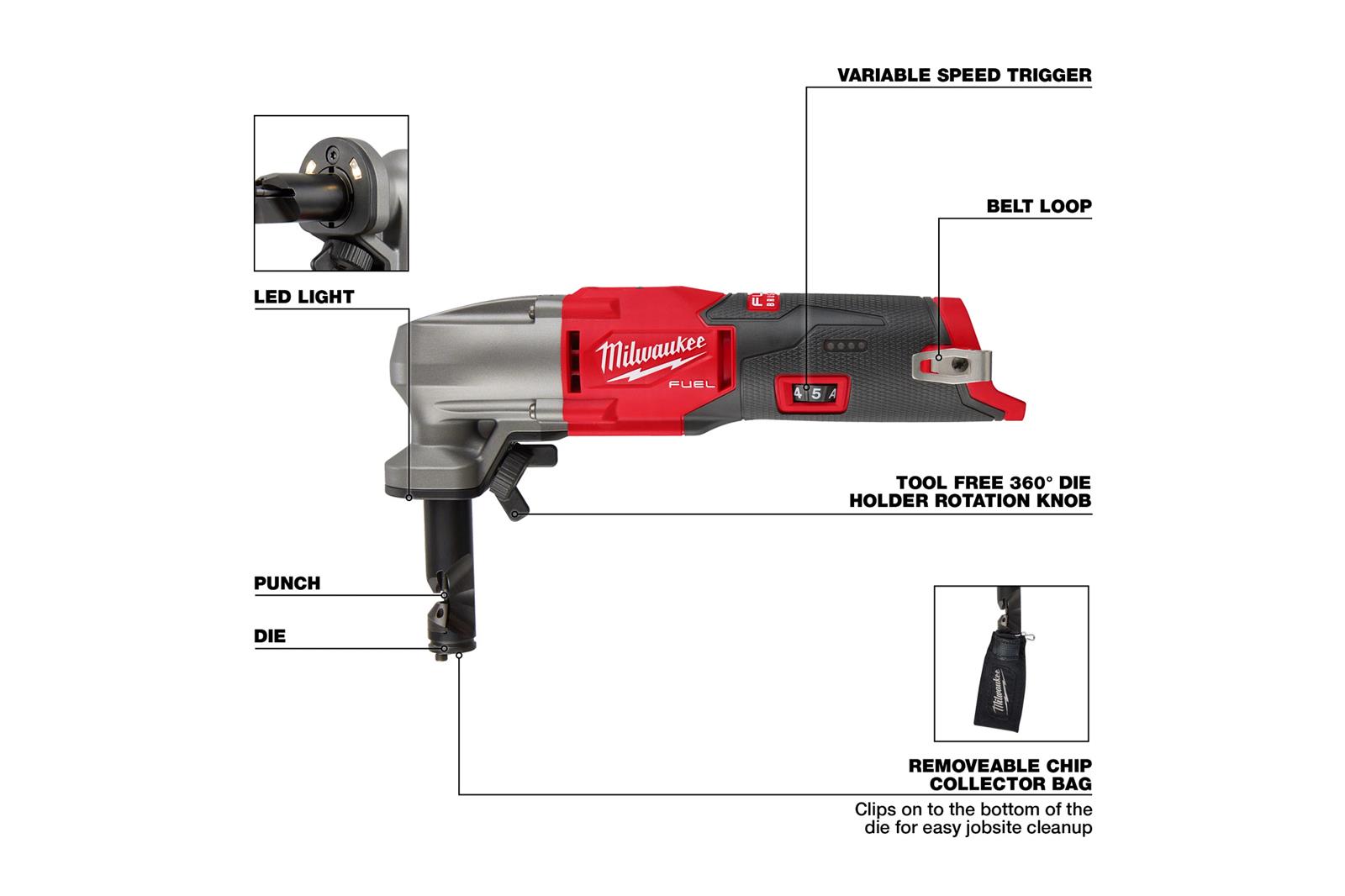 Milwaukee Tool 247620 Milwaukee M12 FUEL 16Gauge Variable Speed Nibblers Summit Racing