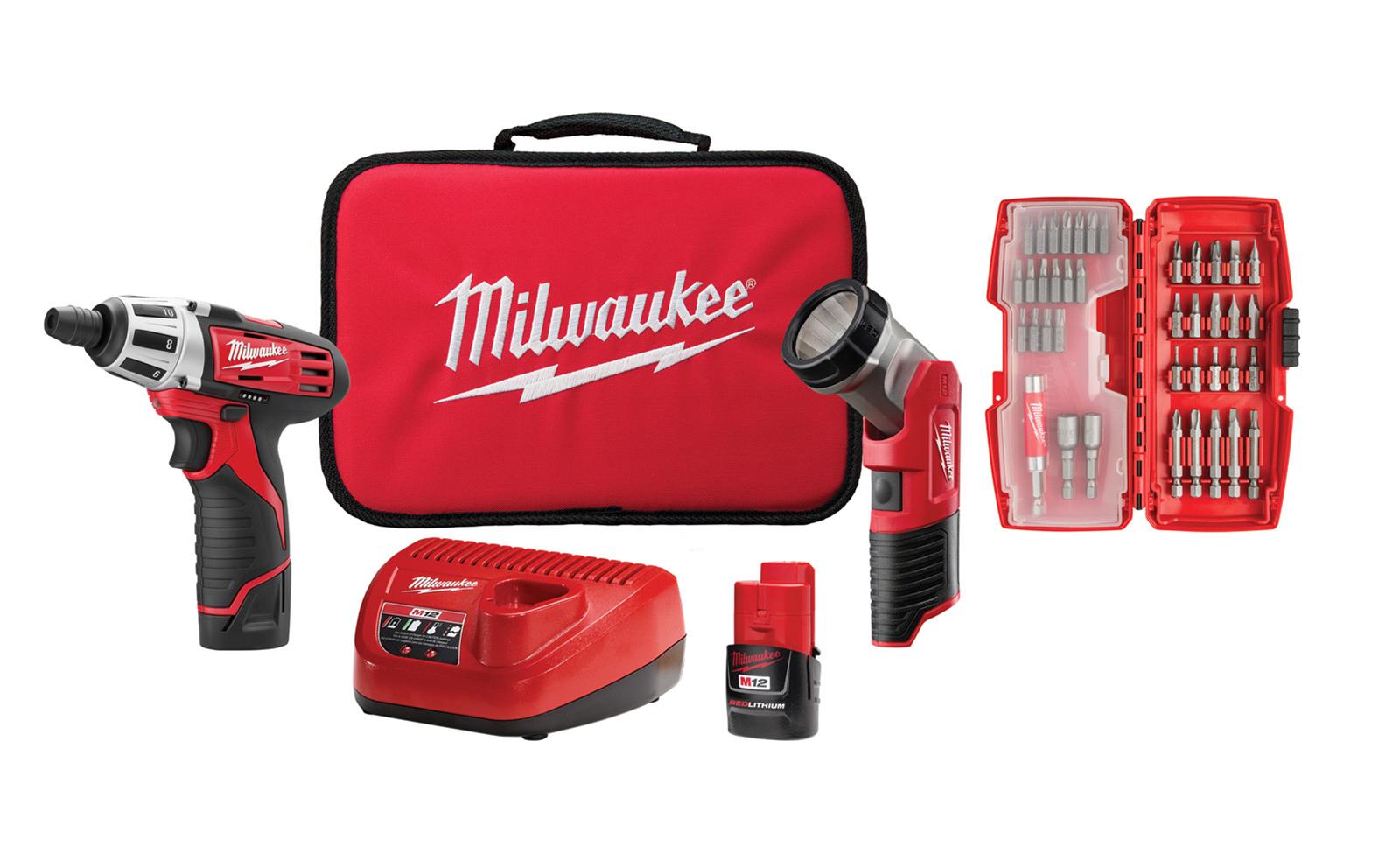 Milwaukee 2401-22 12V Li-Ion 1/4" Cordless Drill/Driver for sale online