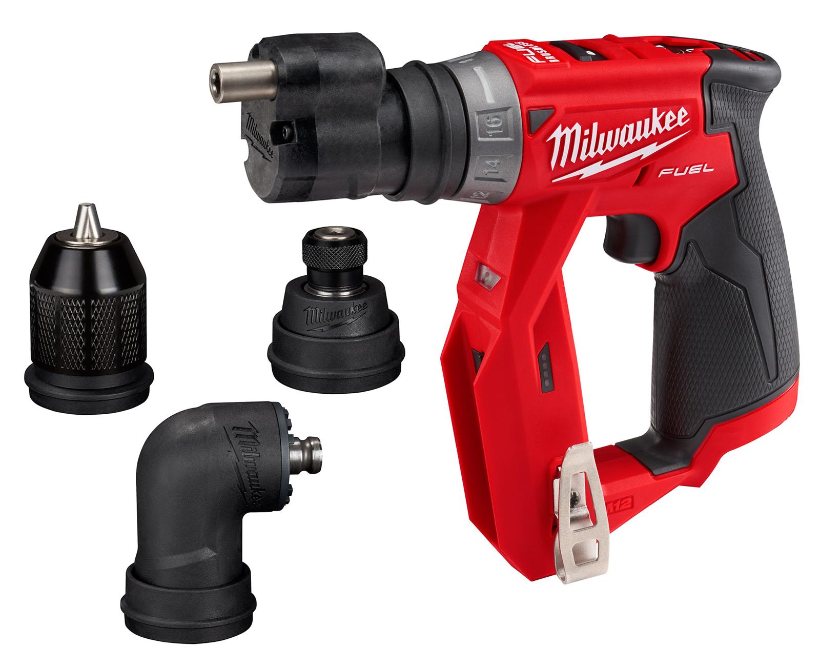New Milwaukee M12 FUEL Installation Drill/Driver 4-in-1 attachments 2505-20 