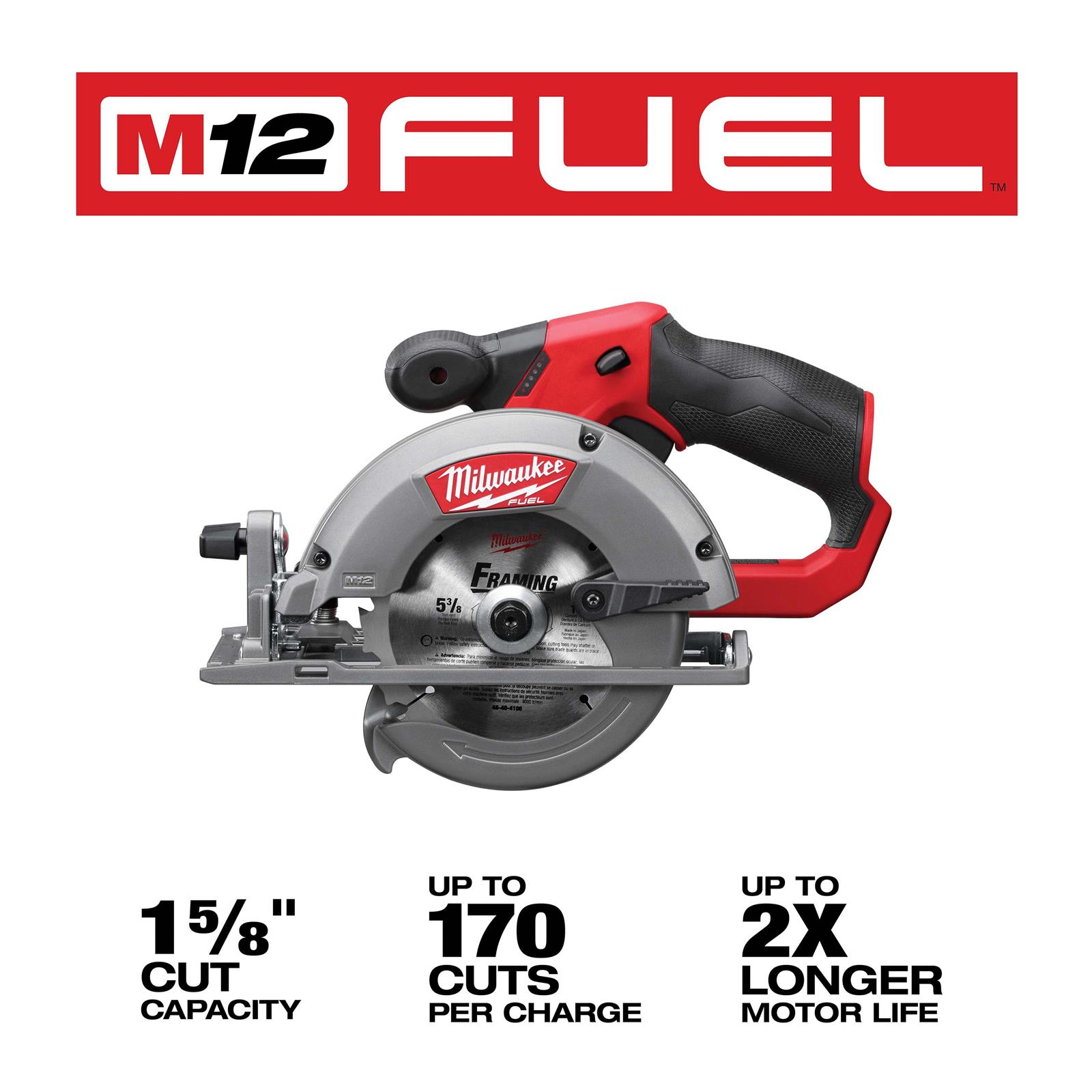 Milwaukee Tool 2530-20 Milwaukee M12 FUEL 5 3/8 in. Circular Saws