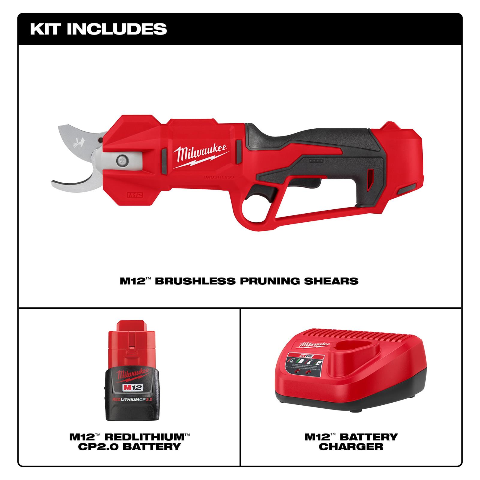 Milwaukee Tool 253421 Milwaukee M12 Brushless Pruning Shears Summit