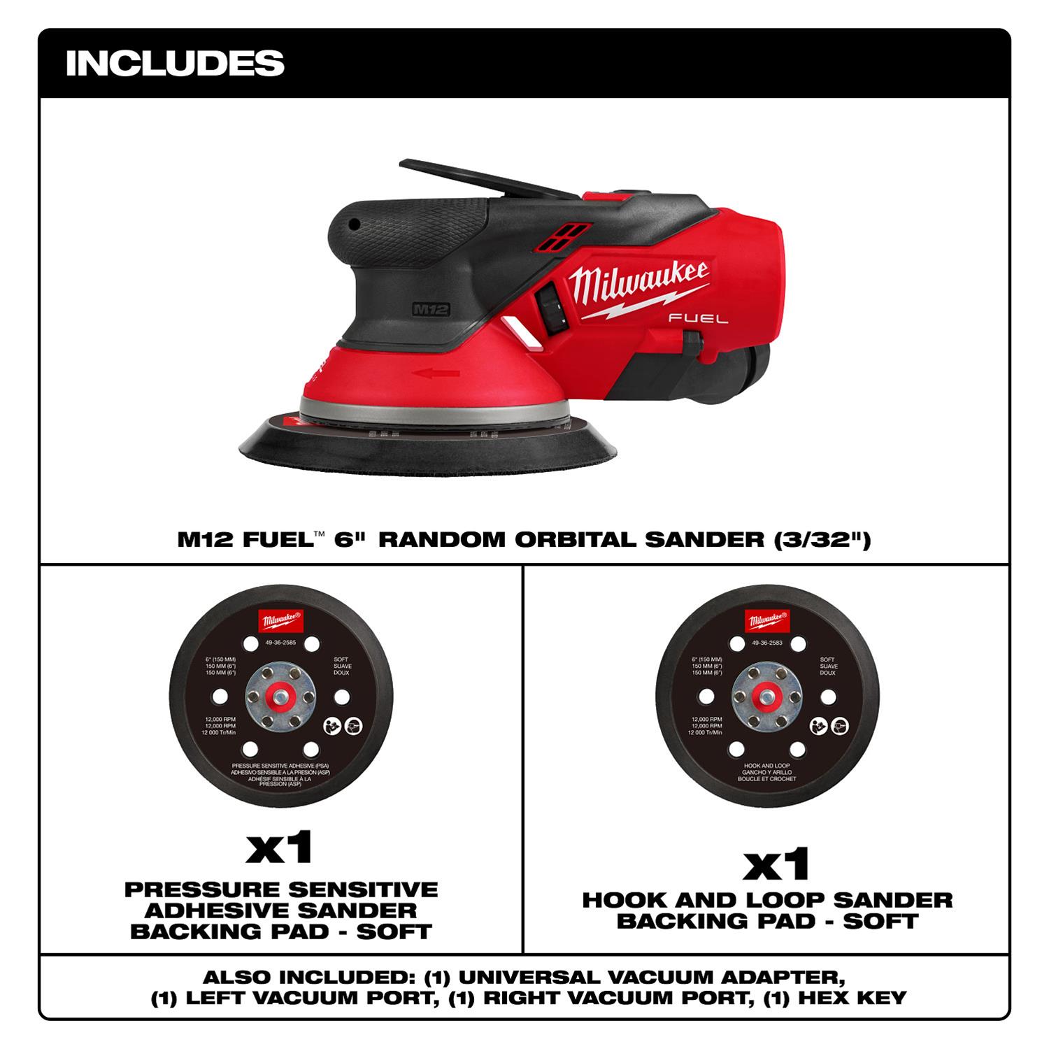Milwaukee Tool 2584-20 Milwaukee M12 FUEL 6 in. Random Orbital
