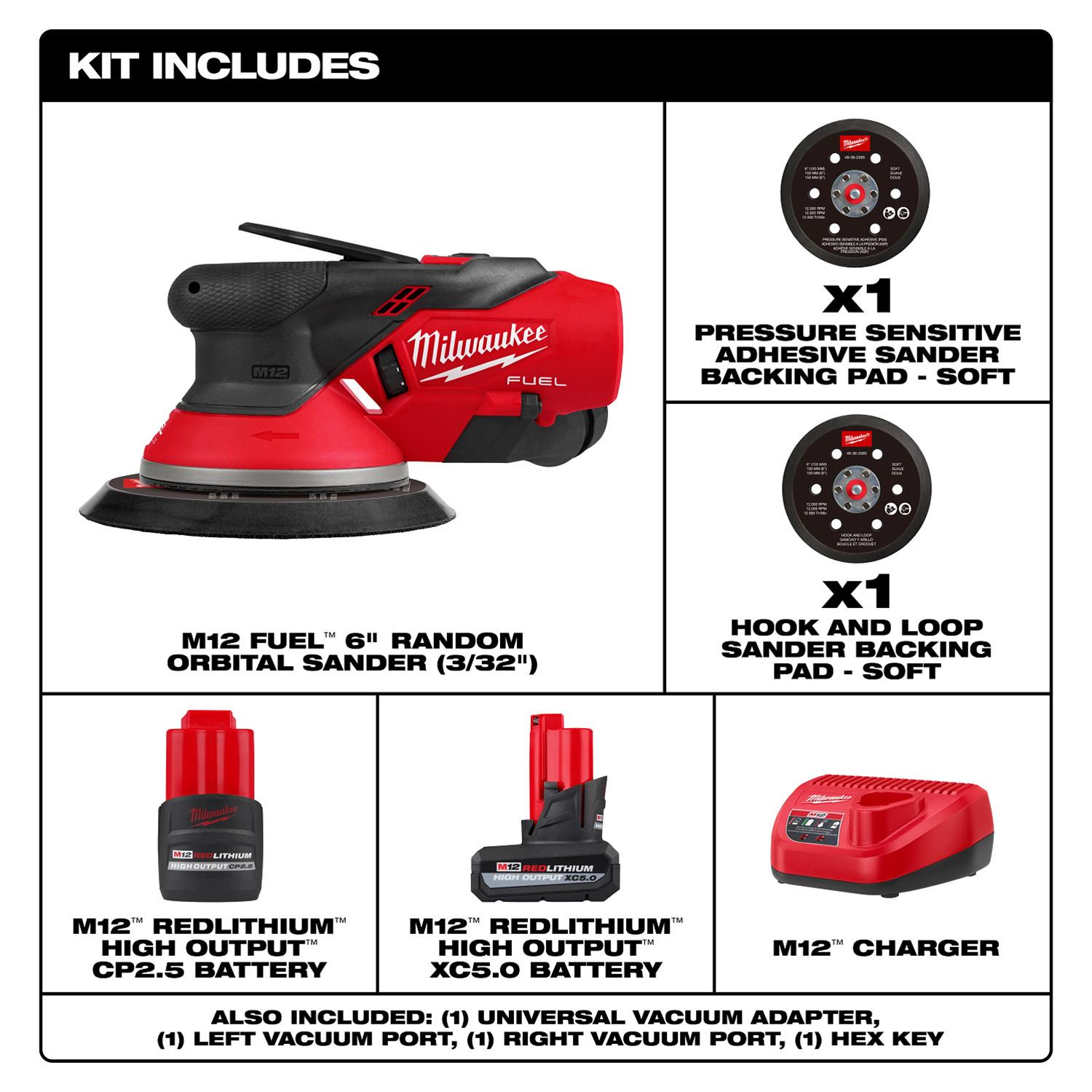 Milwaukee Tool 2584-22CX Milwaukee M12 FUEL 6 in. Random Orbital