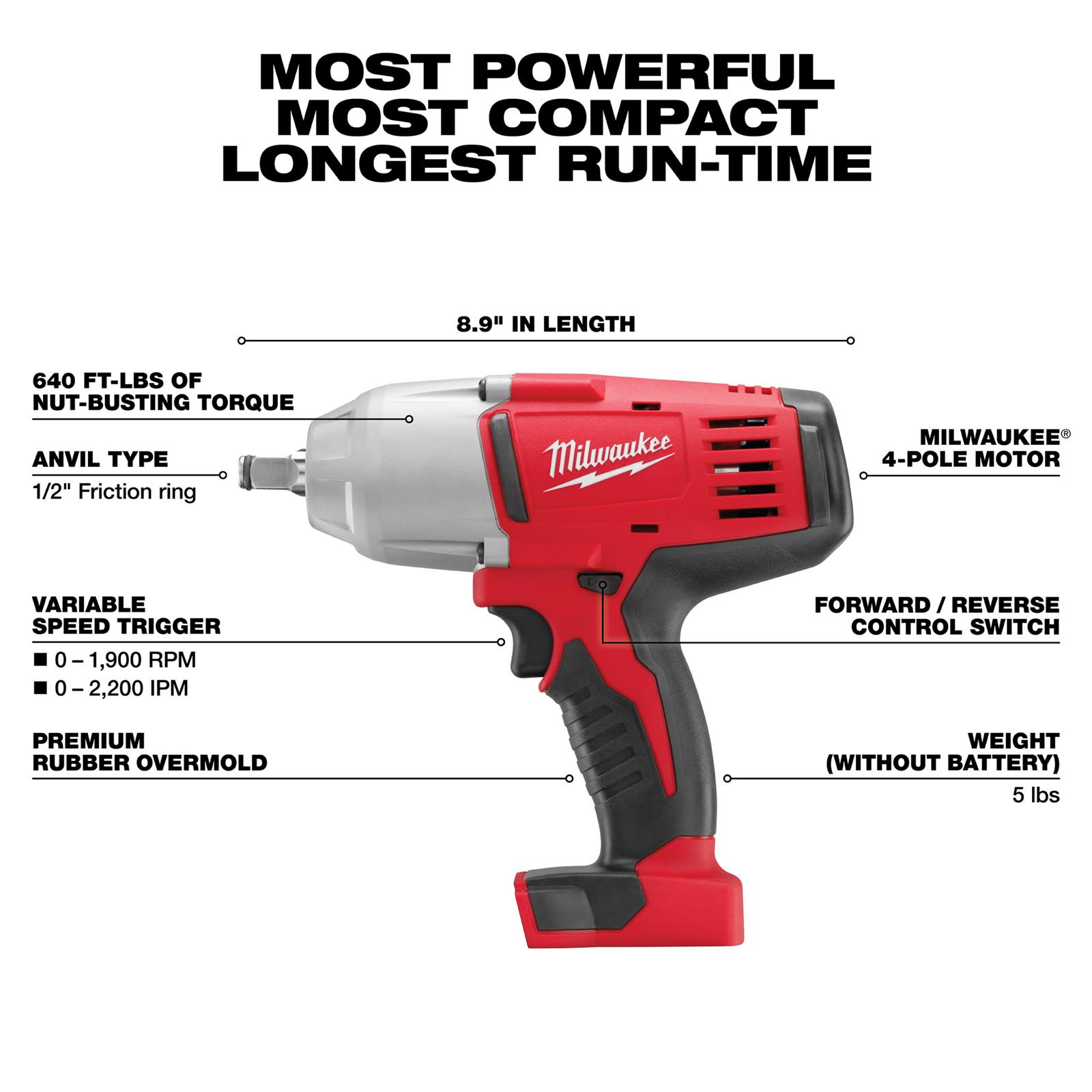 Milwaukee Tool 266320 Milwaukee M18 Cordless LithiumIon 1/2 in