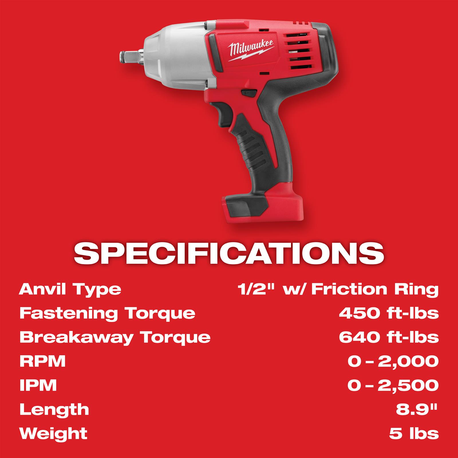 Milwaukee Tool 266320 Milwaukee M18 Cordless LithiumIon 1/2 in