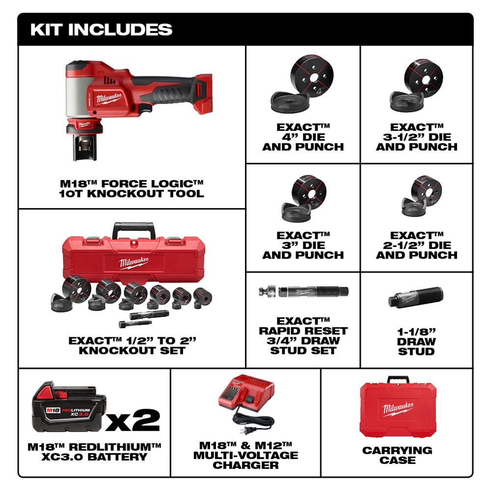 Milwaukee Tool 2676-23 Milwaukee M18 FORCE LOGIC 10-Ton Knockout