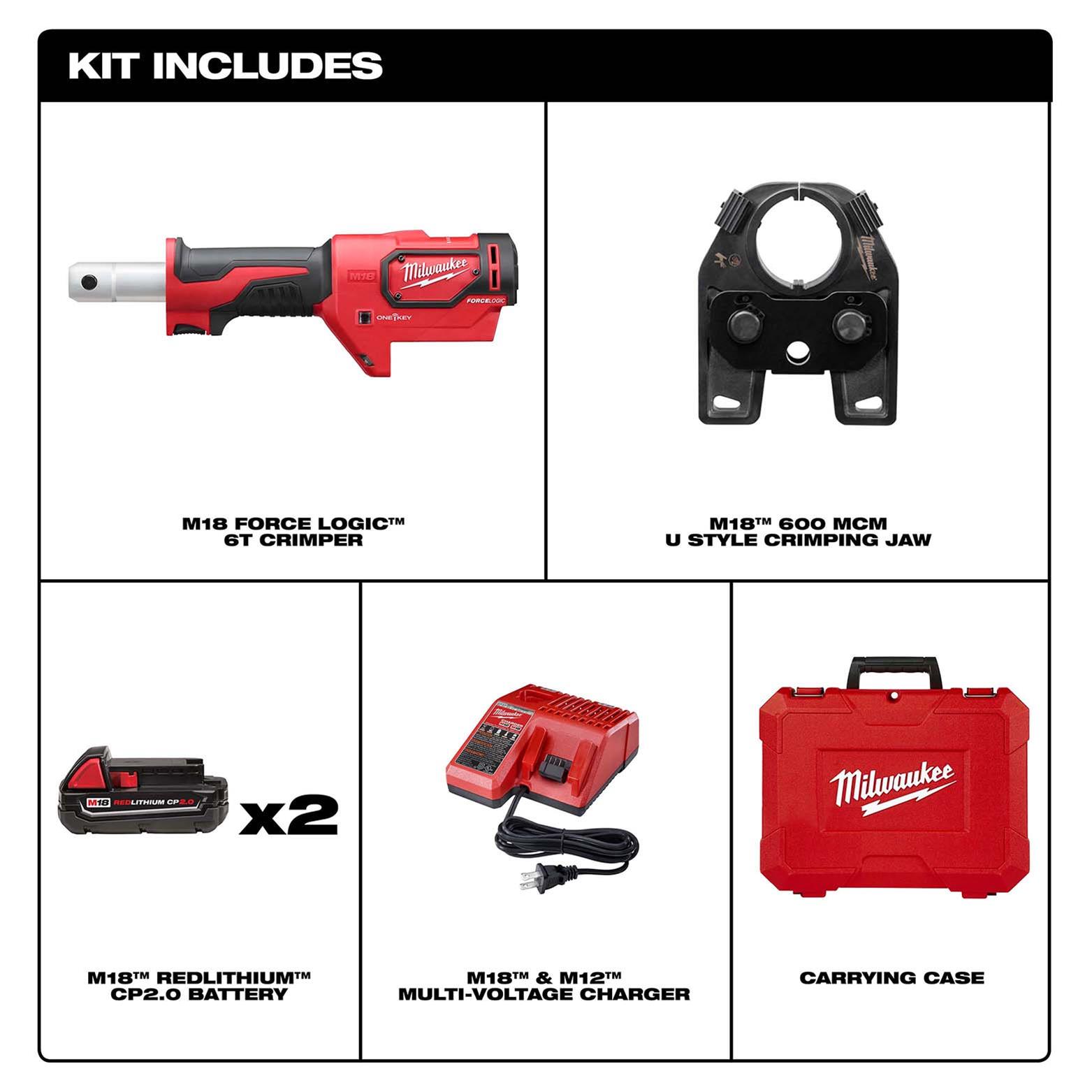 Milwaukee Tool 2679-22 Milwaukee FORCE LOGIC 600 MCM Crimpers