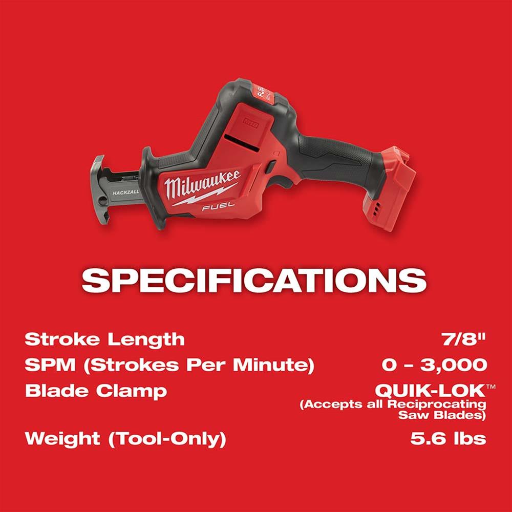 Milwaukee Tool 2719-21 Milwaukee M18 FUEL HACKZALL Reciprocating