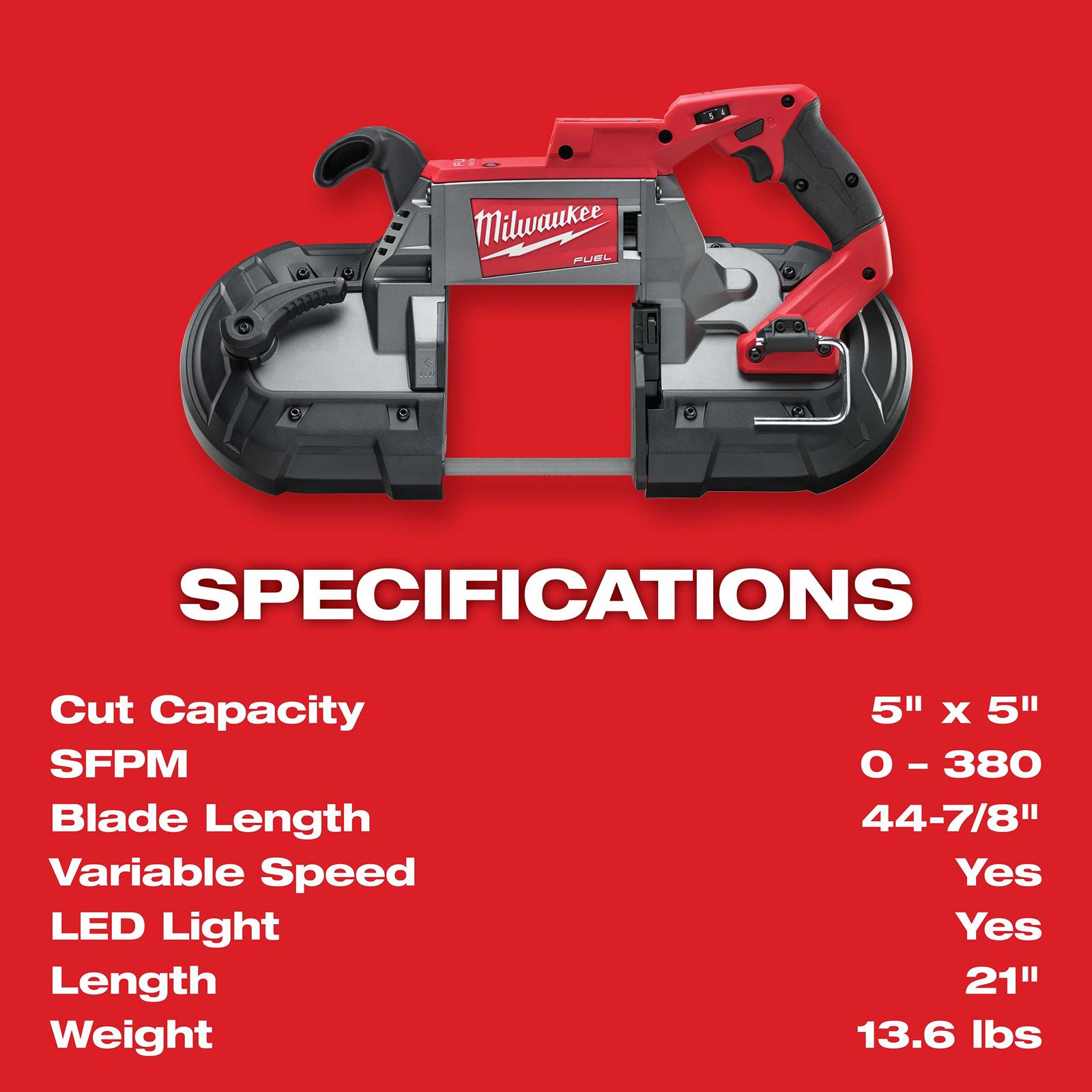 Milwaukee Tool 272922 Milwaukee M18 FUEL Deep Cut Band Saws Summit Racing