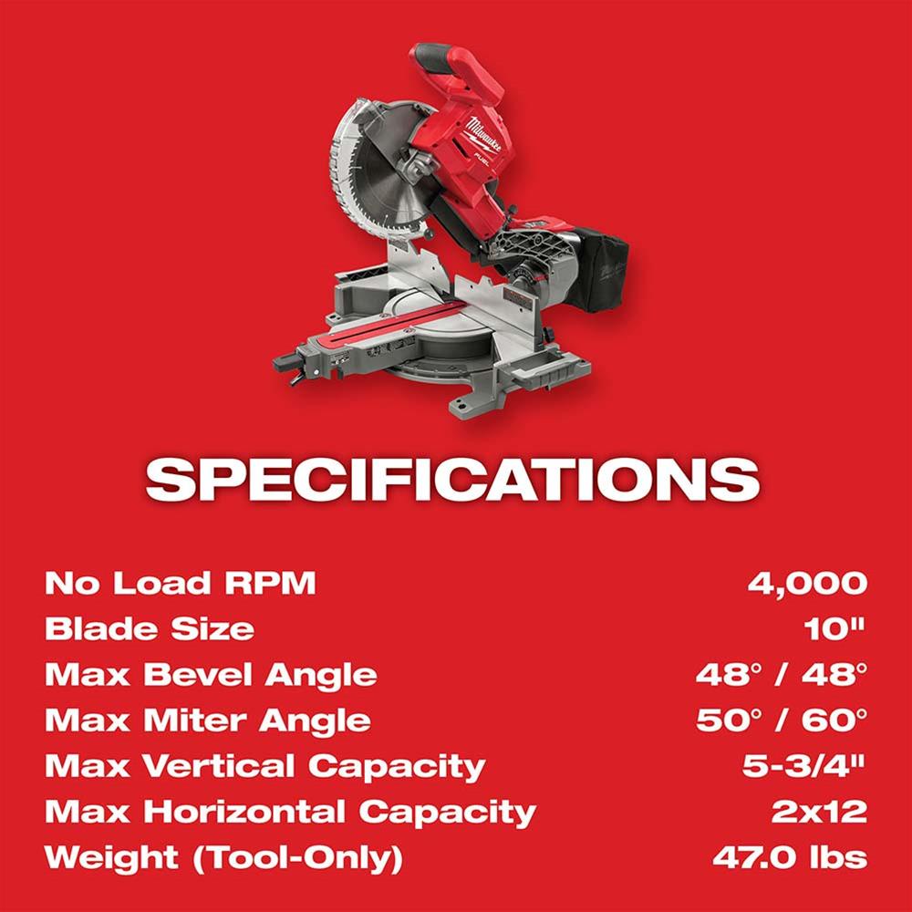 Milwaukee Tool 2734-20 Milwaukee M18 FUEL 10 in. Dual Bevel