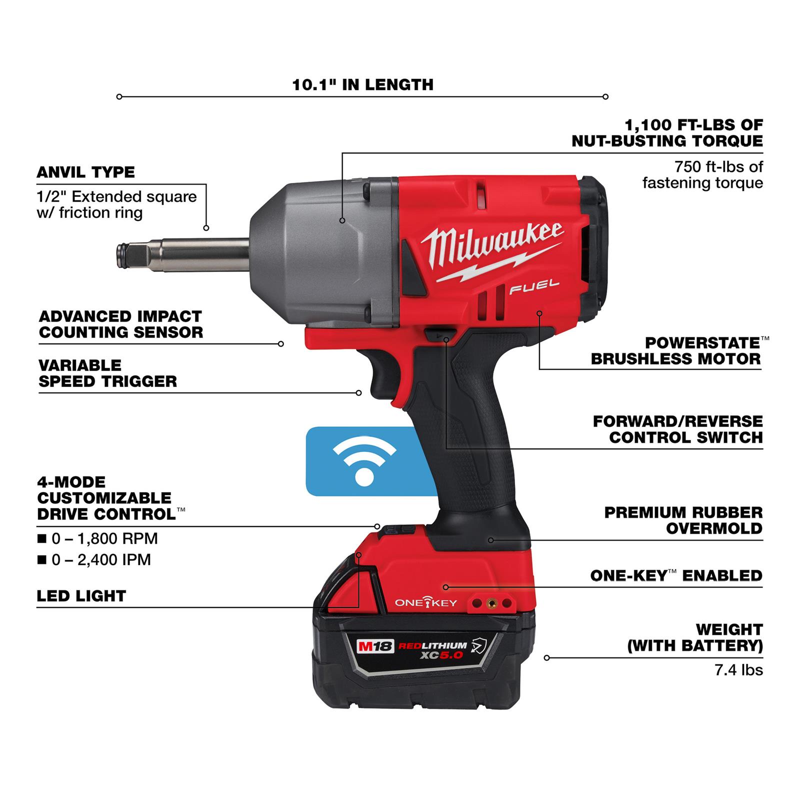 Milwaukee Tool 276922R Milwaukee M18 FUEL 1/2 in. Extended Anvil