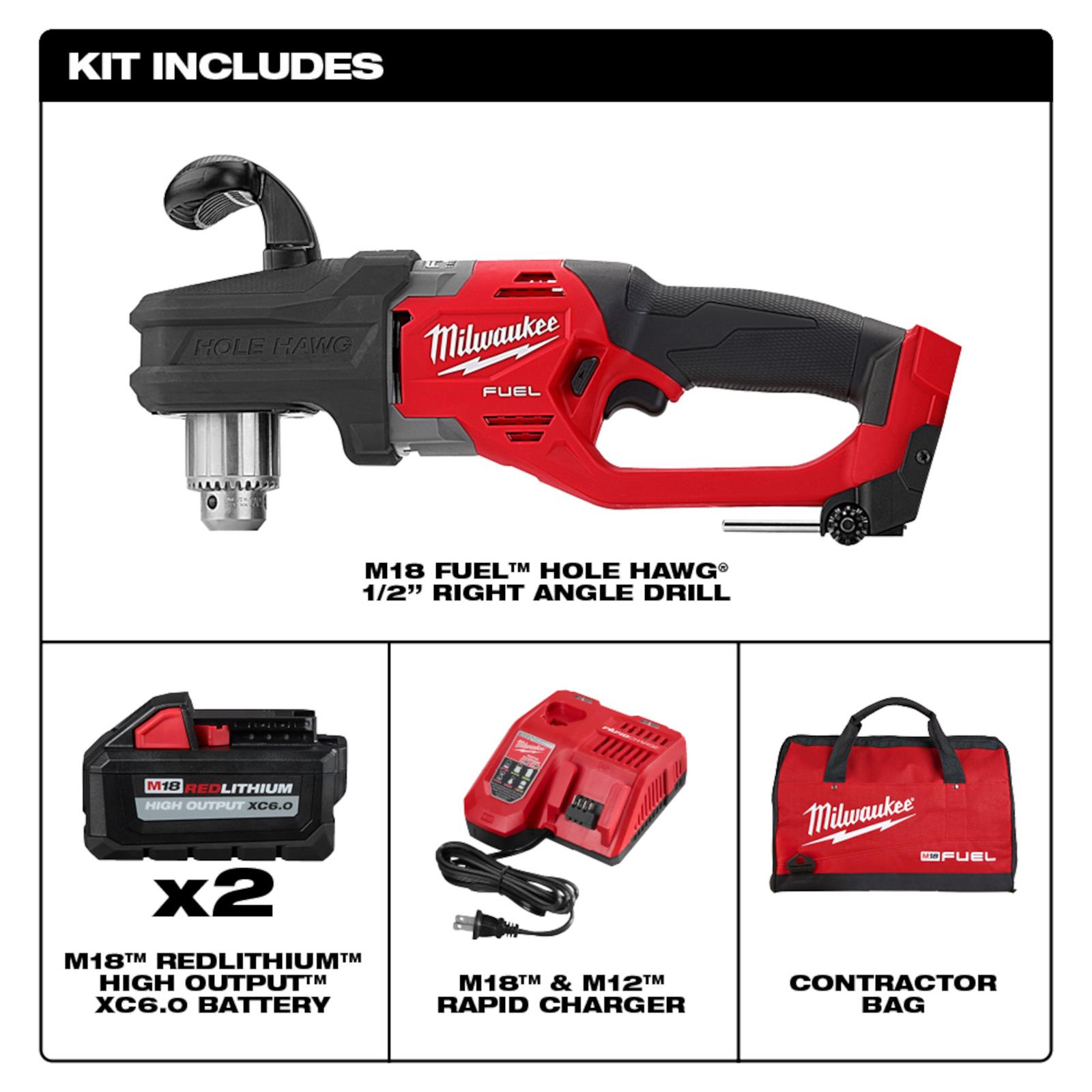 Milwaukee Tool 2807-22 Milwaukee M18 FUEL Hole Hawg Right Angle
