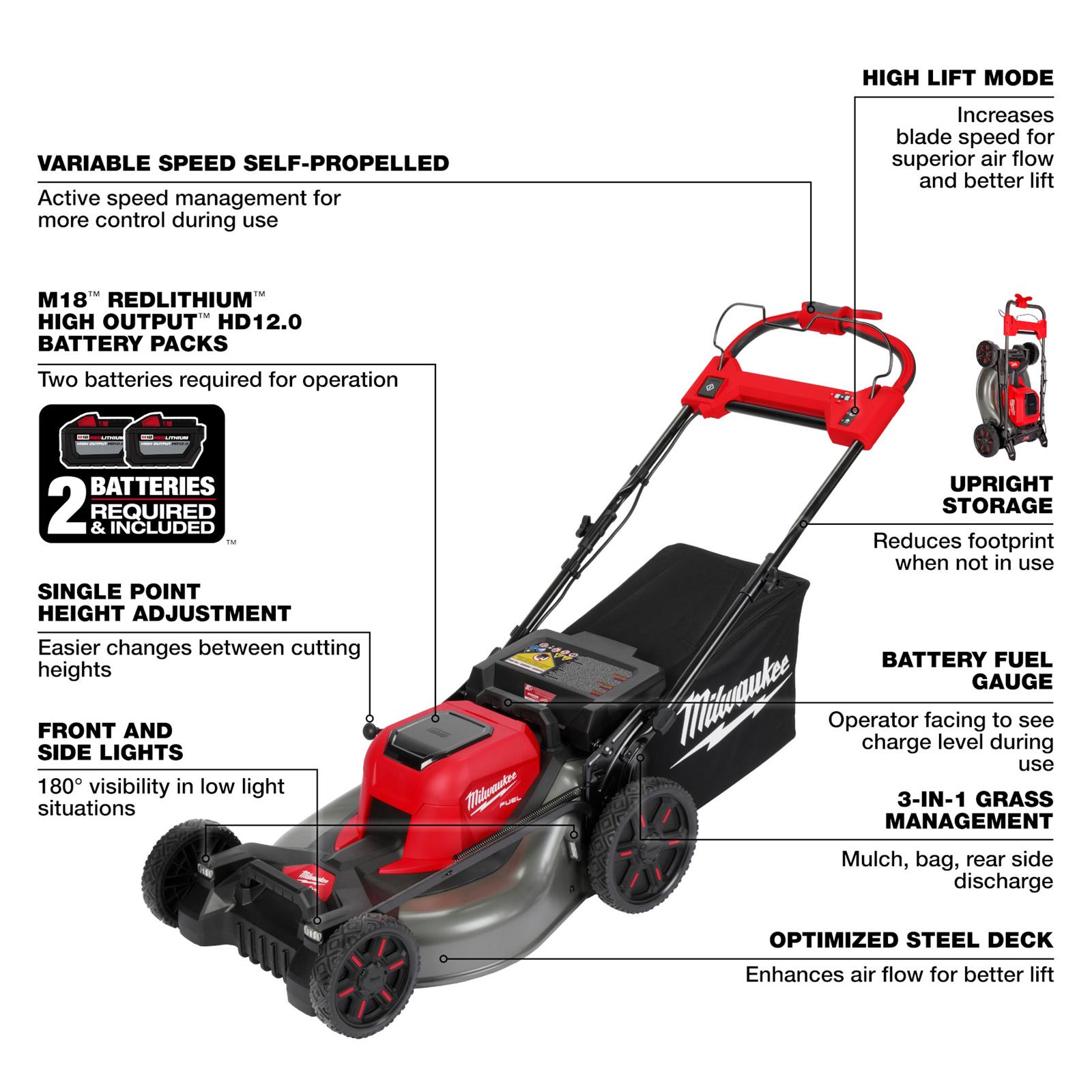Milwaukee Tool 2823-22HD Milwaukee M18 FUEL 21 in. Self-Propelled