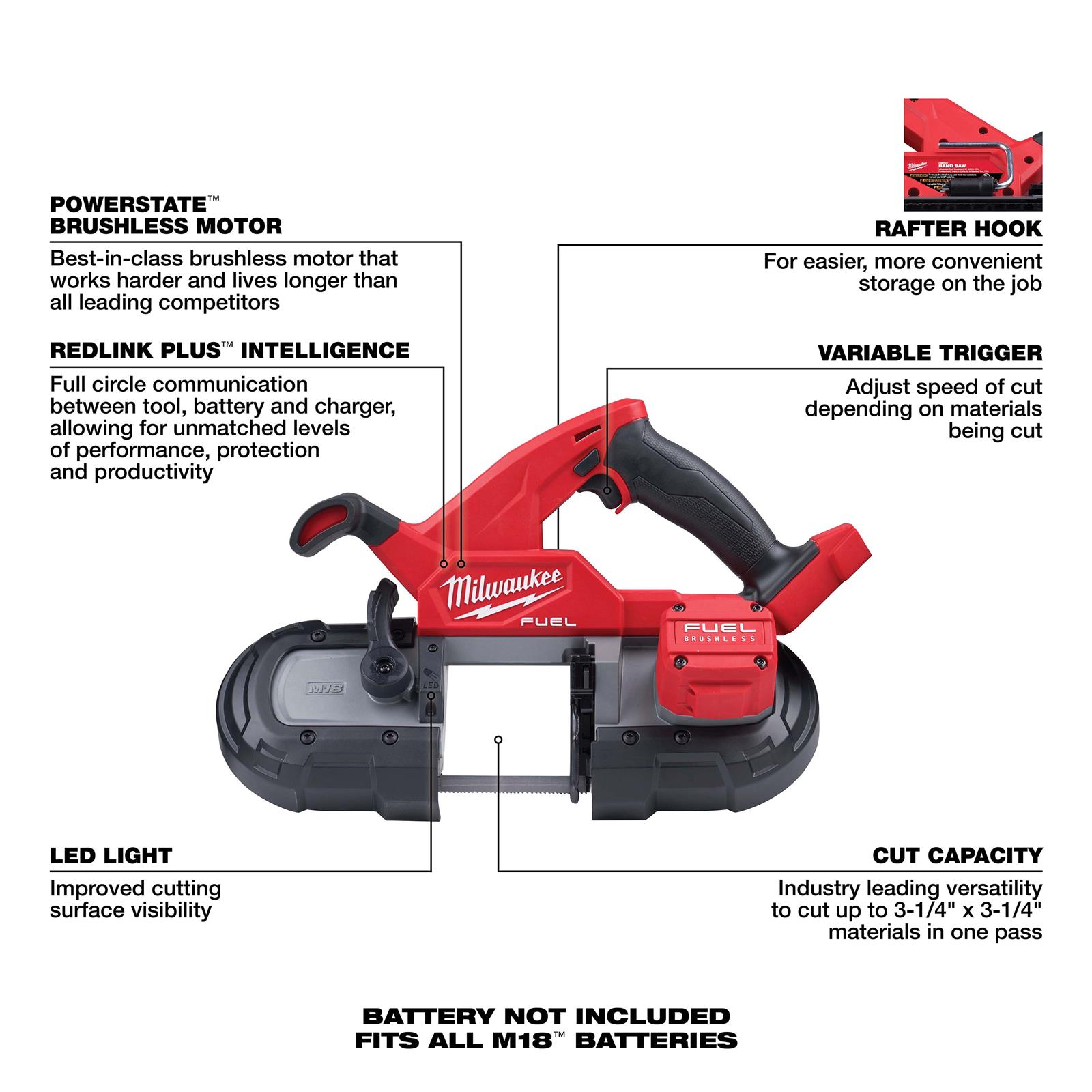 Milwaukee Tool 2829-20 Milwaukee M18 FUEL Compact Band Saws