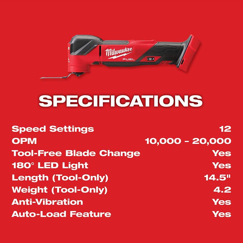 Milwaukee Tool 2836-20 Milwaukee M18 FUEL Oscillating Multi-Tools