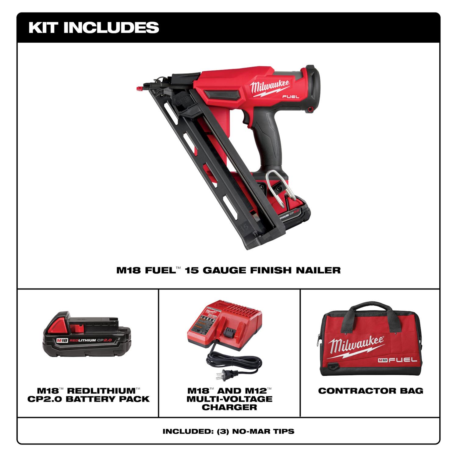 Milwaukee Tool 283921CT Milwaukee M18 FUEL 15Gauge Finish Nailers