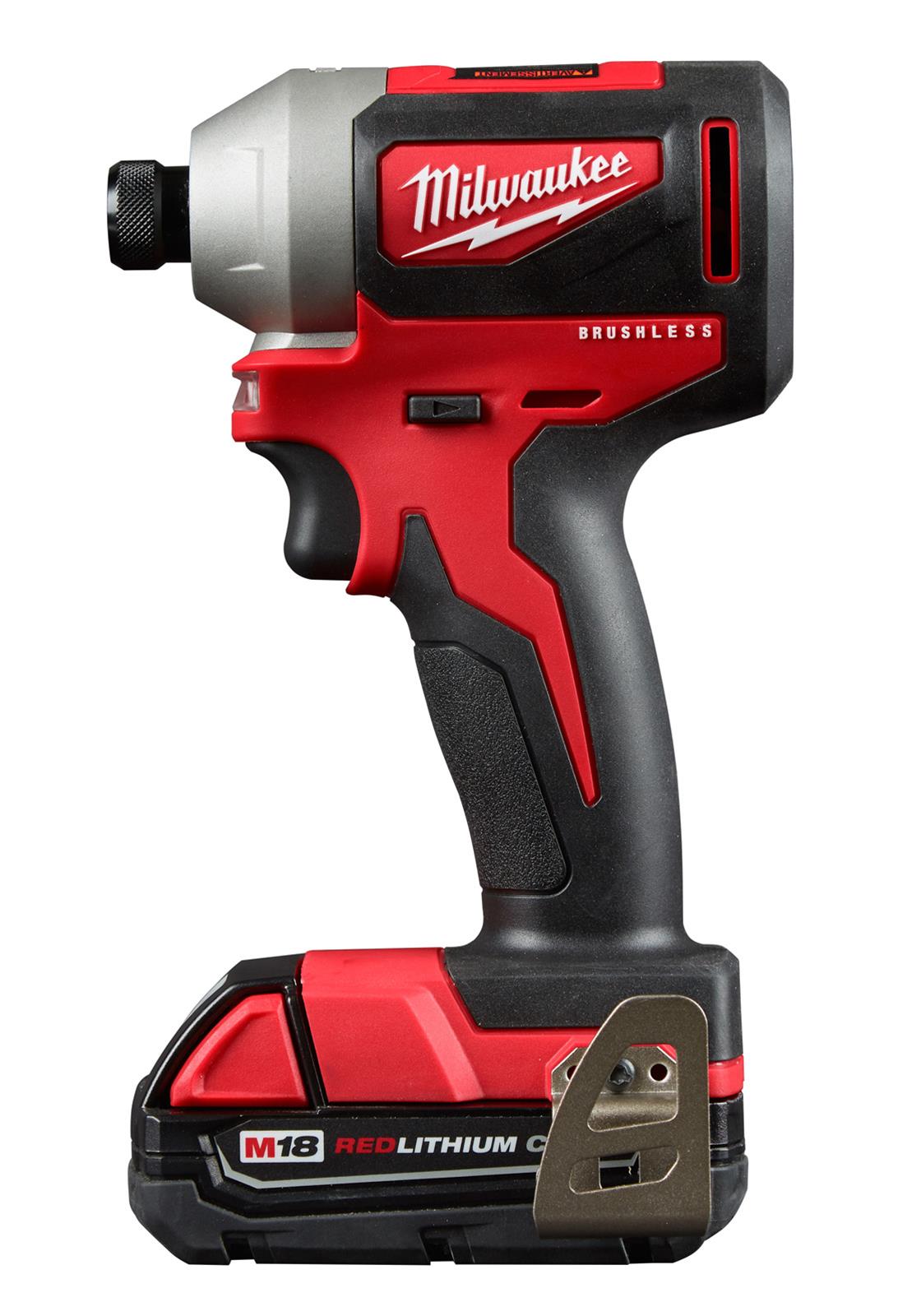 Milwaukee Tool 2850-22CT Milwaukee M18 Compact Brushless 1/4 in. Hex ...