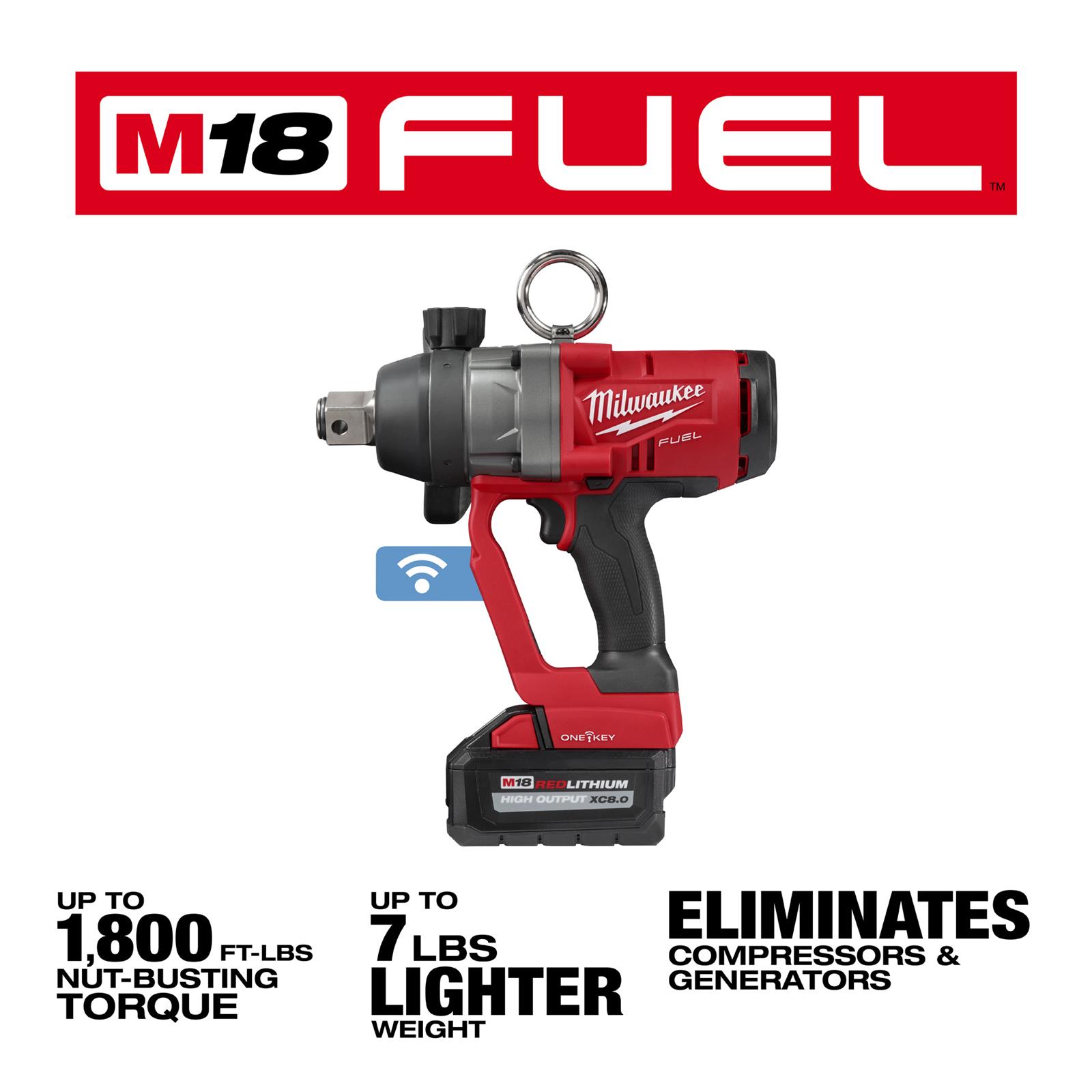 Milwaukee Tool 2867-22 Milwaukee M18 FUEL 1 in. High-Torque Impact ...