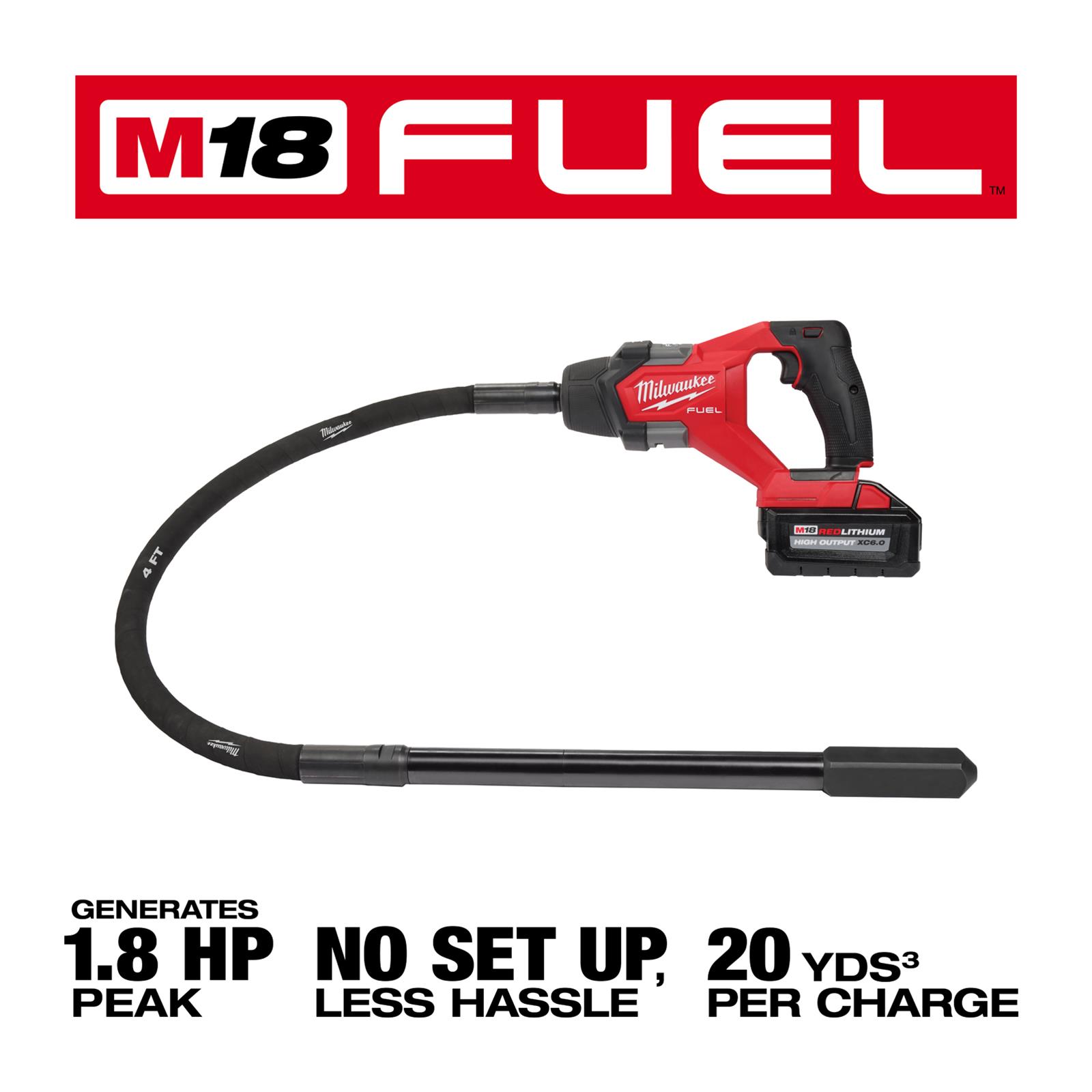 Milwaukee Tool 291021 Milwaukee M18 FUEL 4 ft. Concrete Pencil Vibrators Summit Racing