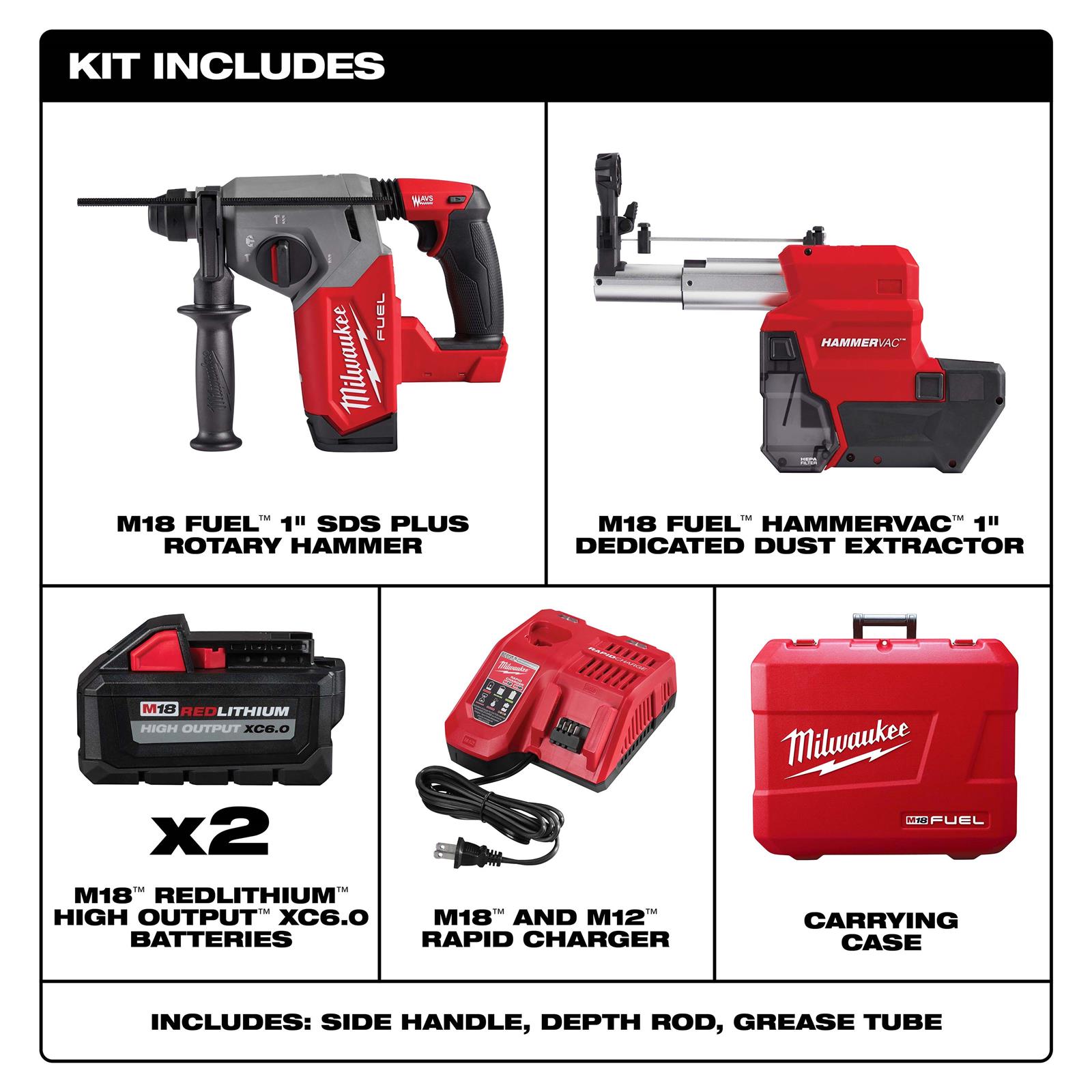 Milwaukee Tool 291222DE Milwaukee M18 FUEL 1 in. SDS Plus Rotary