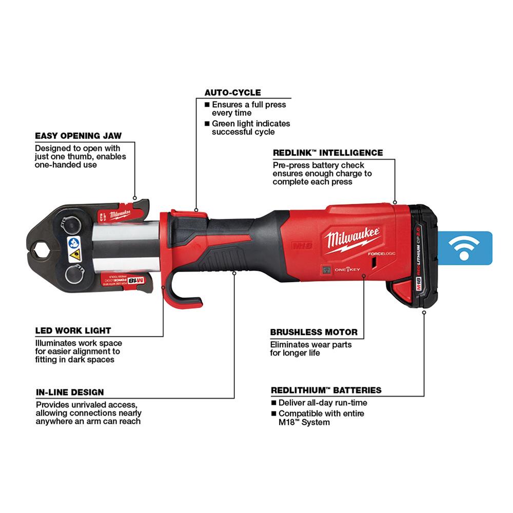 Milwaukee Tool 2922-22 Milwaukee M18 FORCE LOGIC Press Tools with