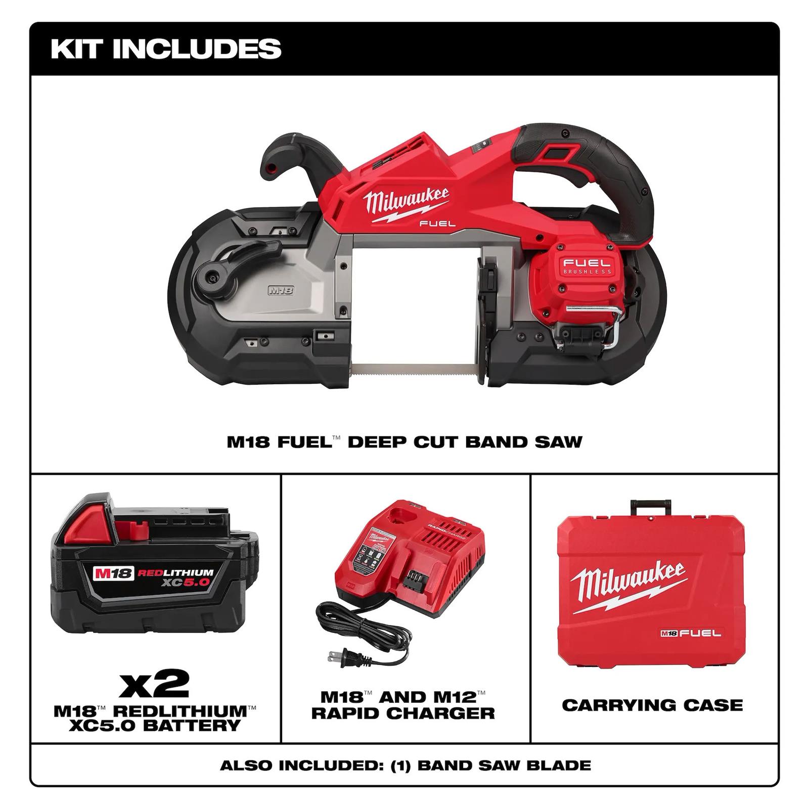 Milwaukee Tool 2929-22 Milwaukee M18 FUEL Deep Cut Band Saws