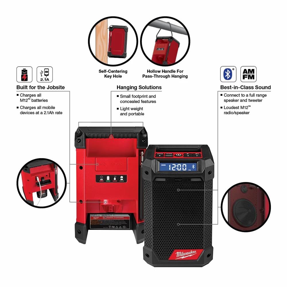 Milwaukee Tool 295120 Milwaukee M12 Radio Plus Chargers Summit Racing