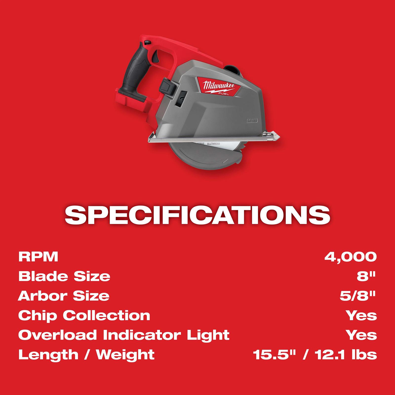 Milwaukee Tool 298220 Milwaukee M18 FUEL 8 in. Metal Cutting Circular